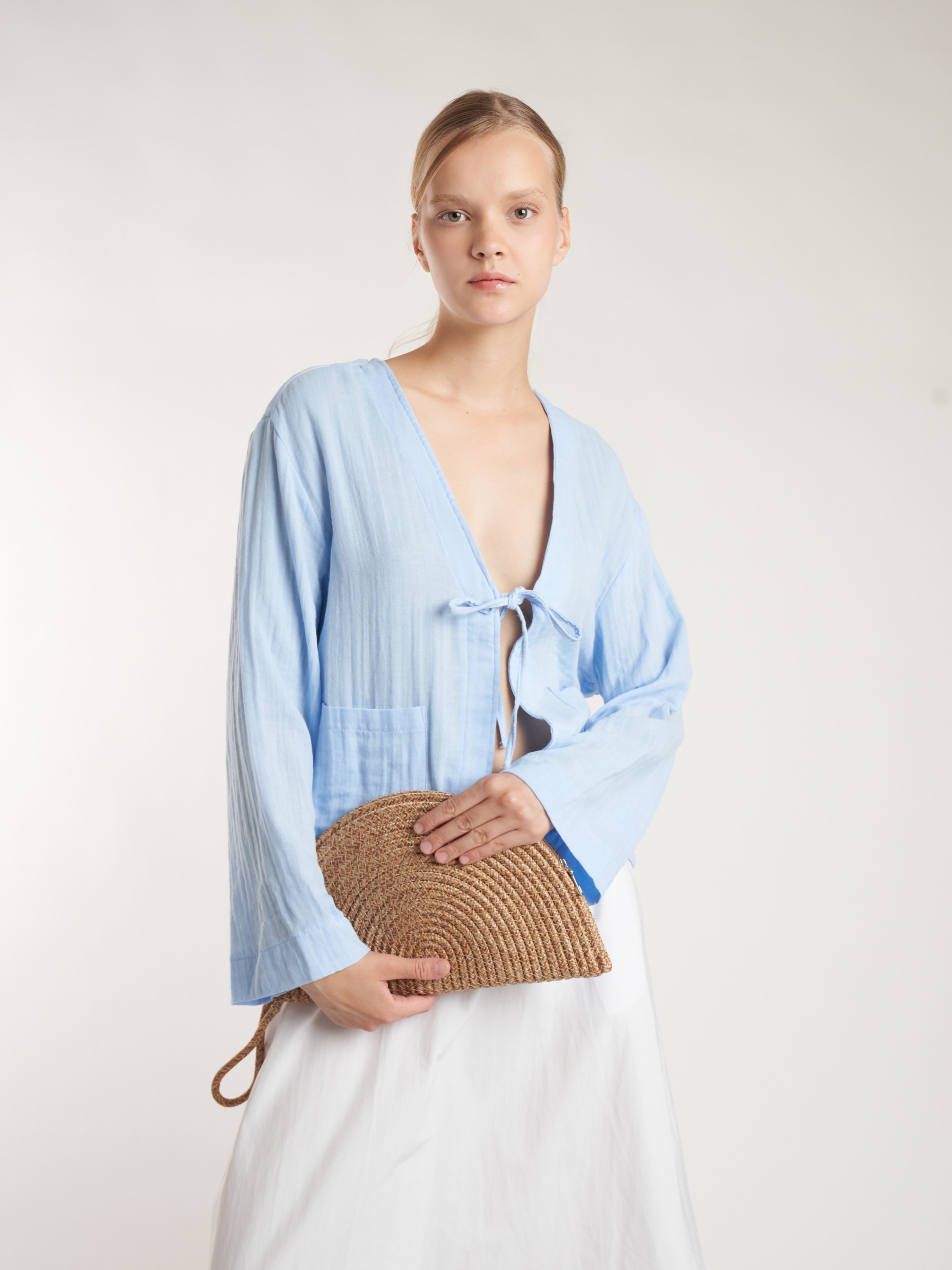 Müslin Kimono Hırka Mavi