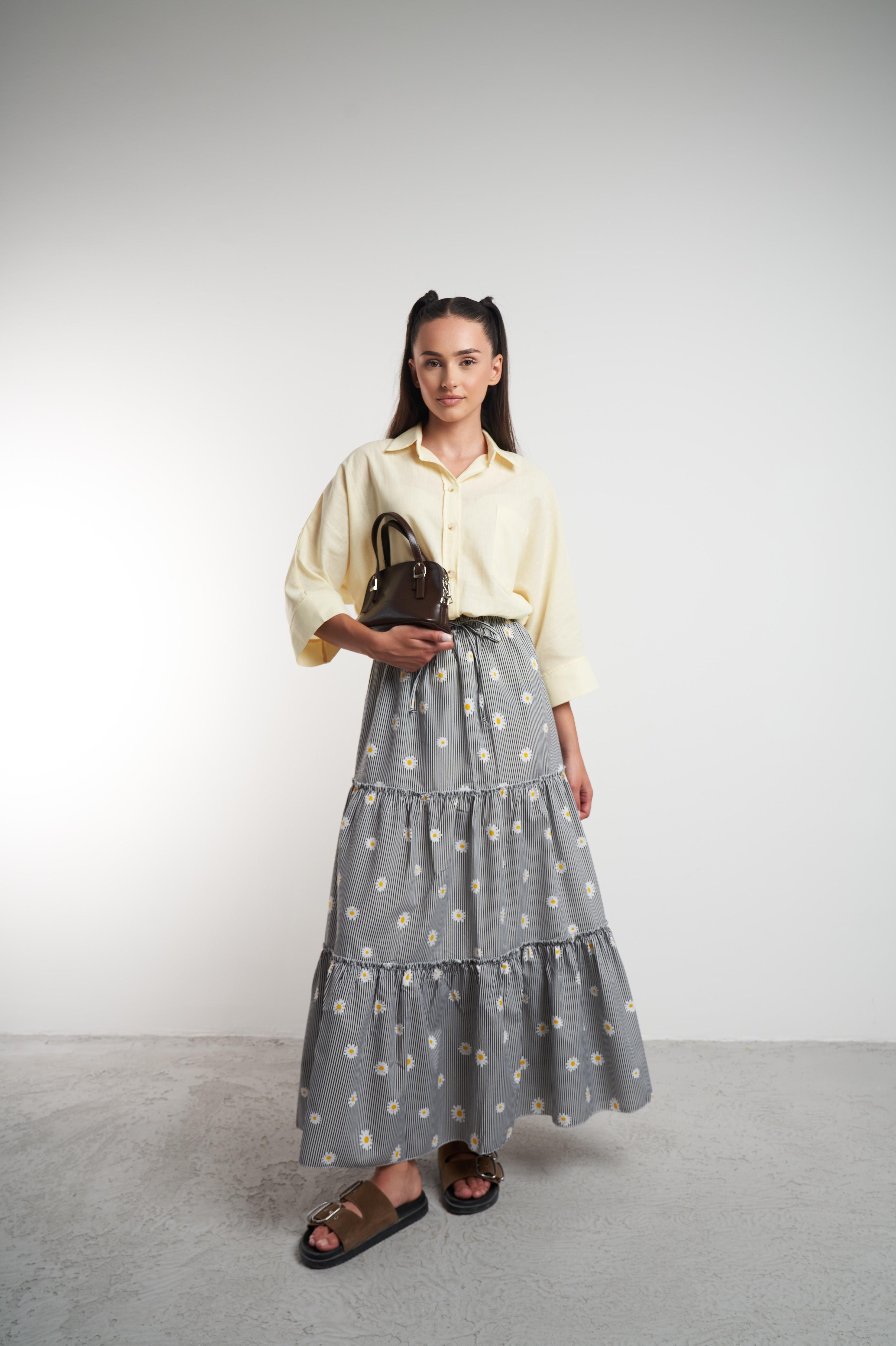 Oval Kesim Gömlek Sarı