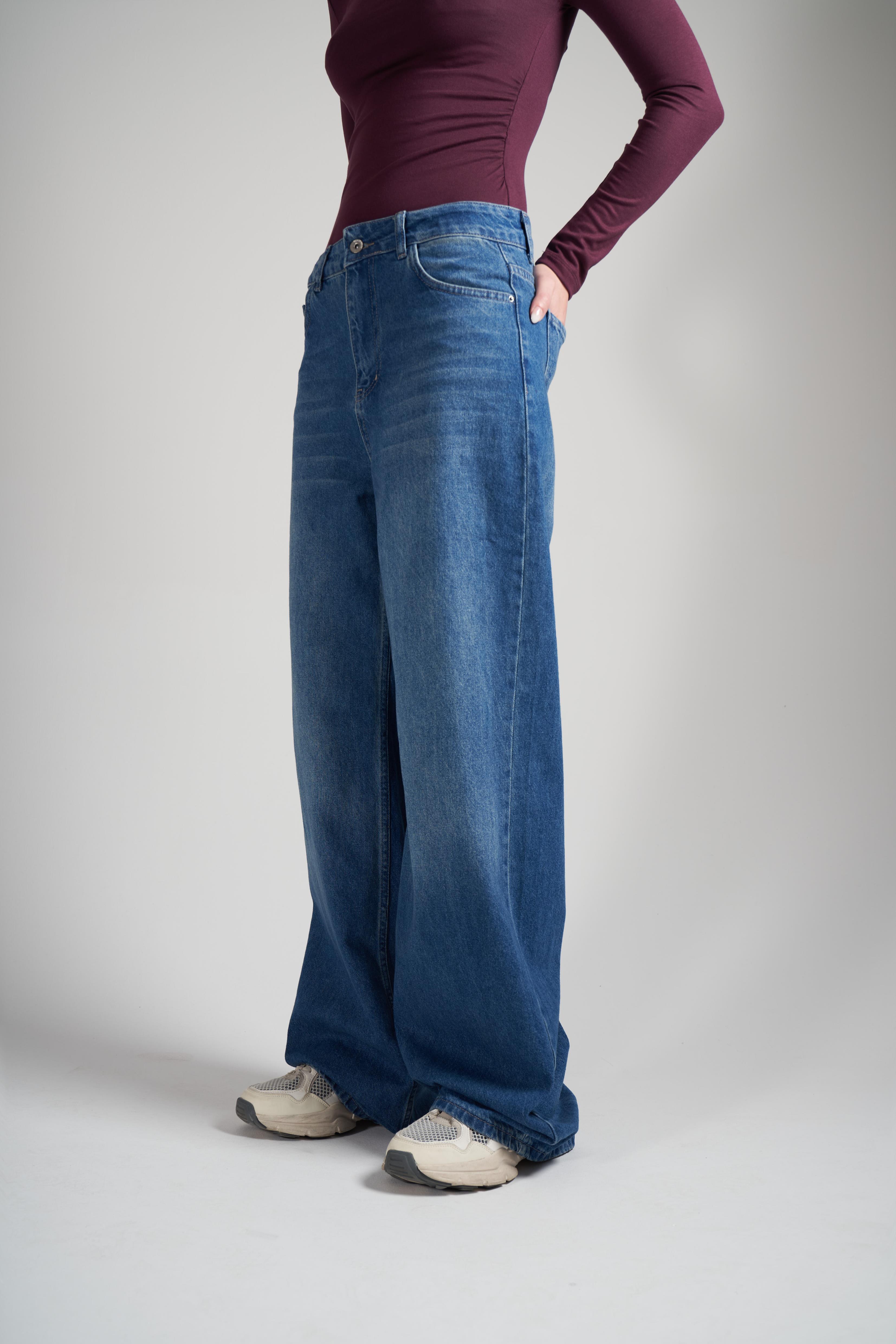 Palazzo Jean Pantolon Mavi