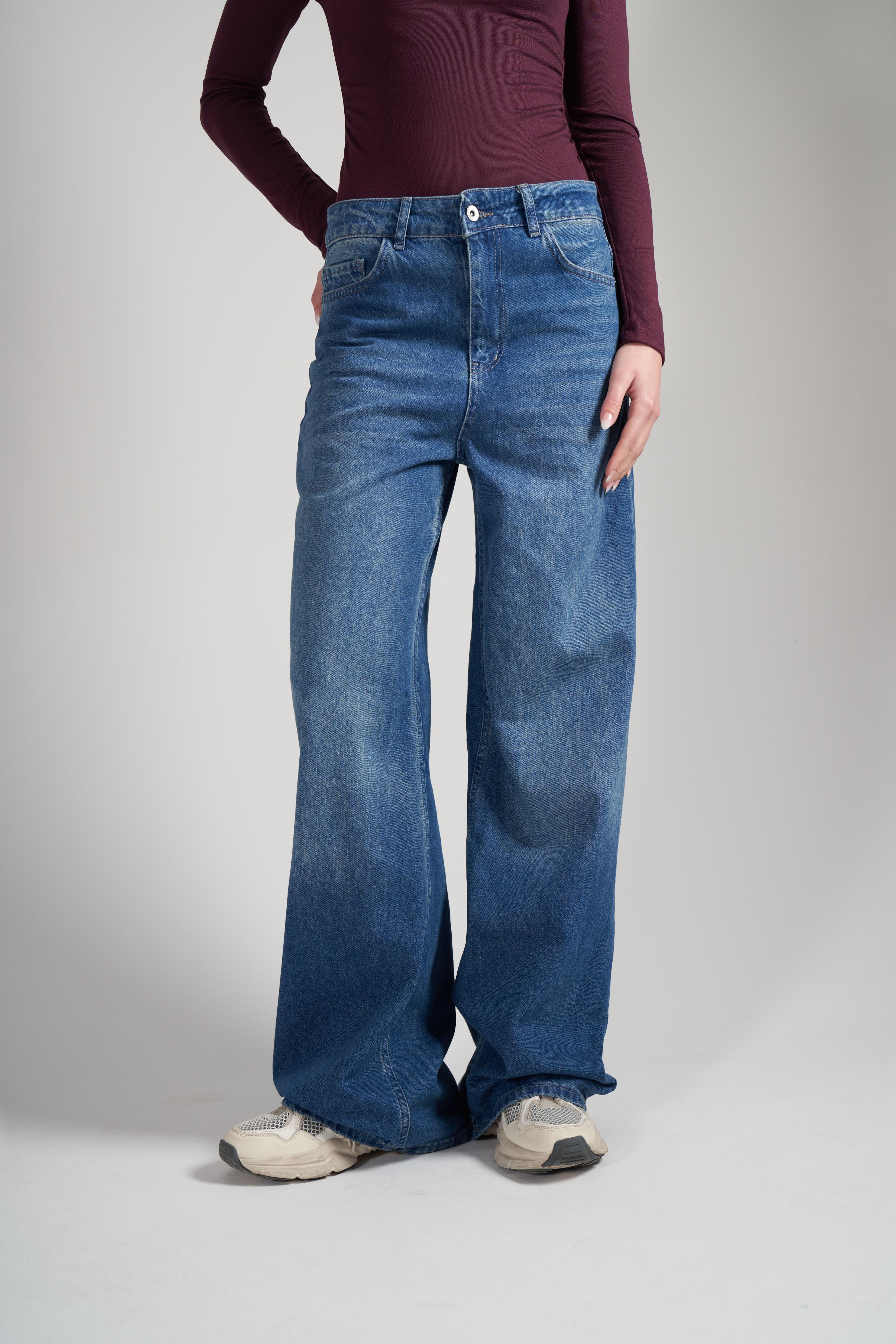 Palazzo Jean Pantolon Mavi