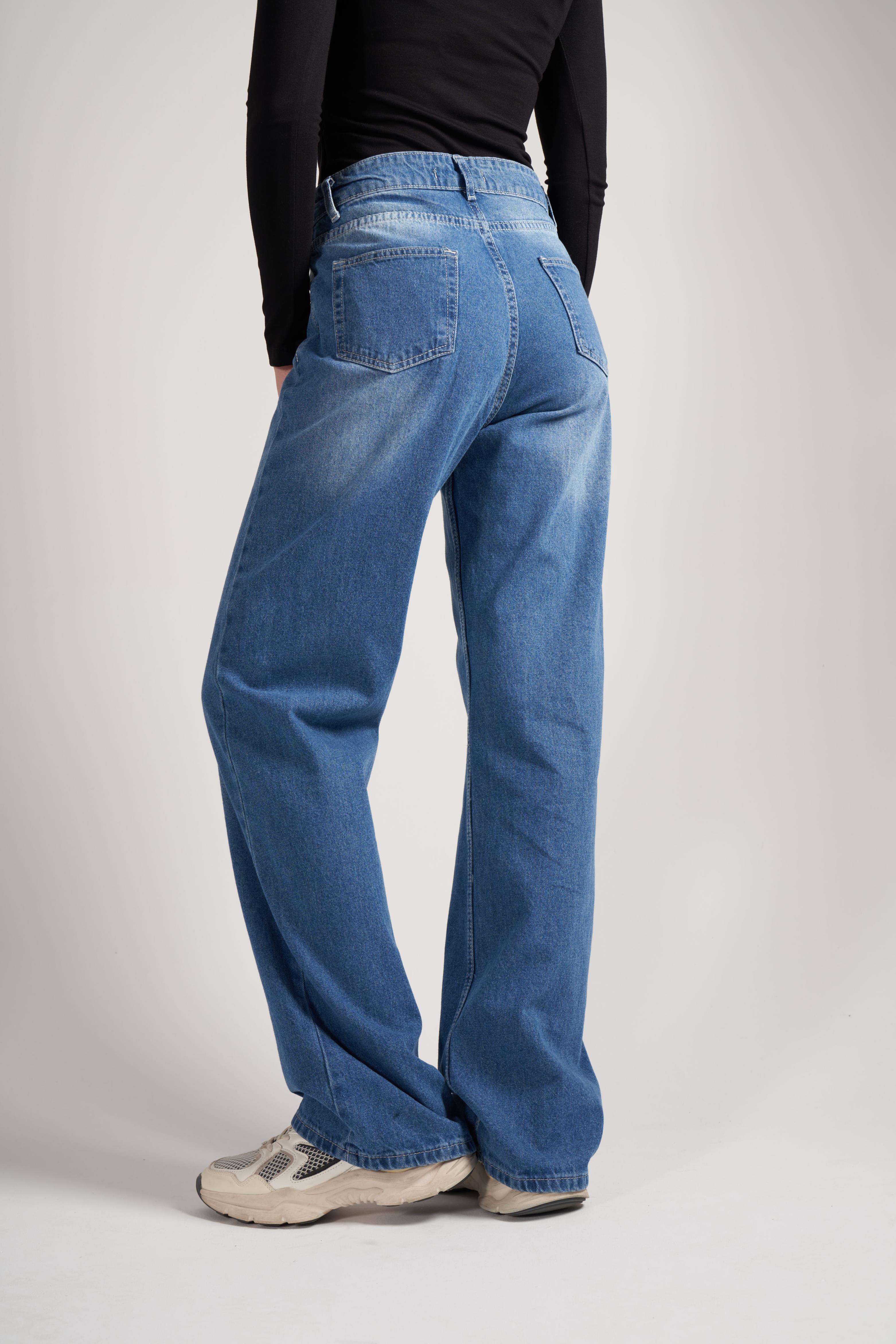 Palazzo Jean Pantolon Orta Mavi