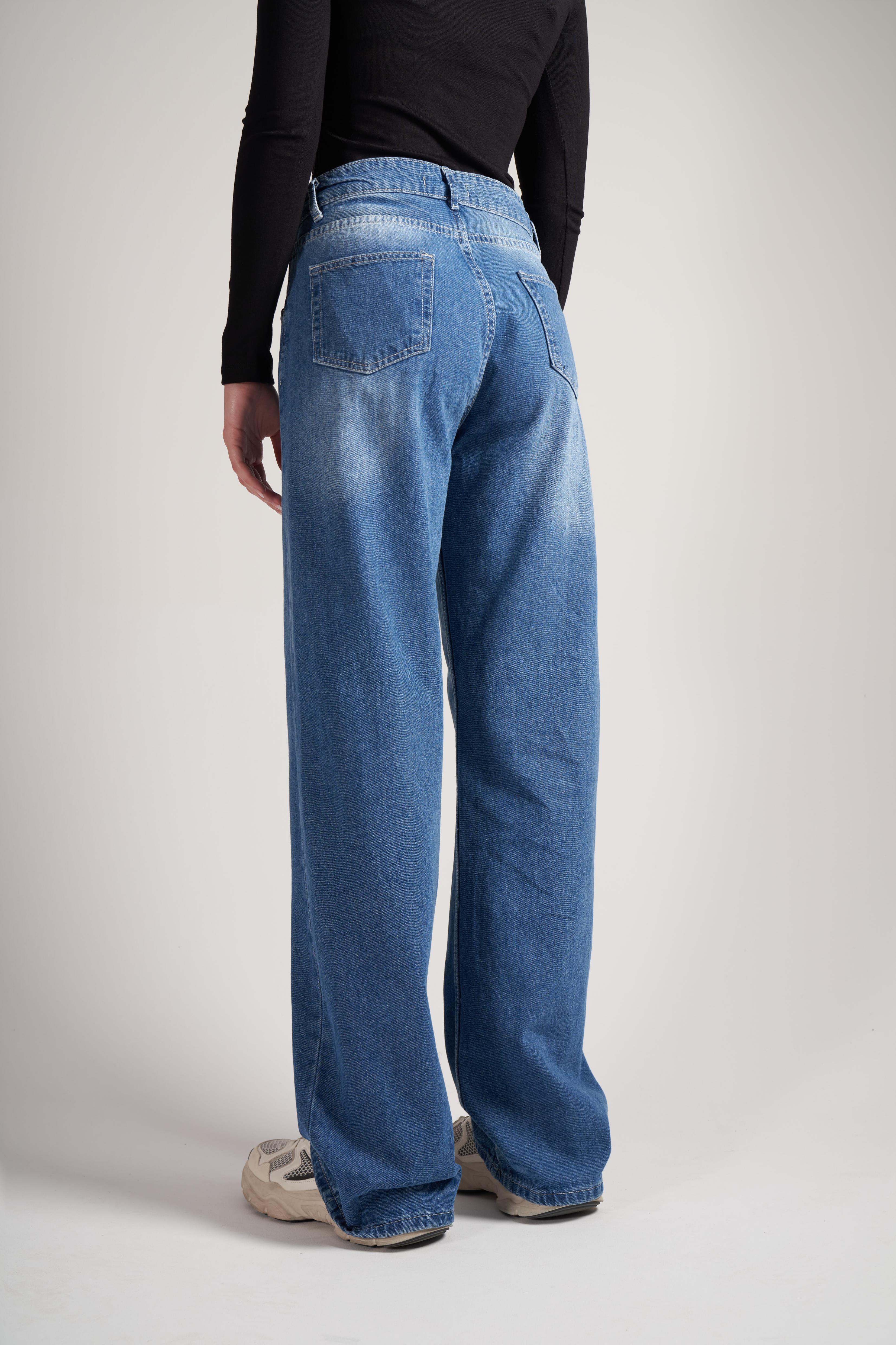 Palazzo Jean Pantolon Orta Mavi