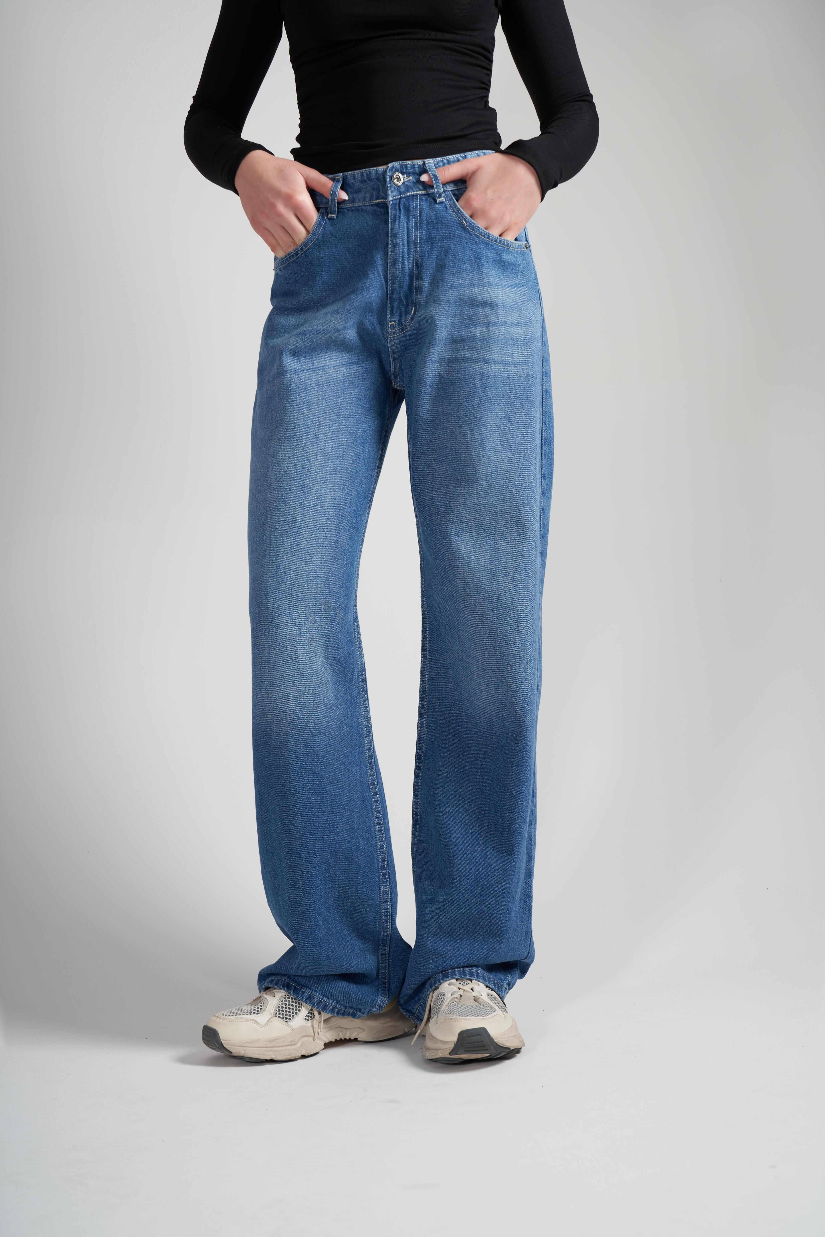 Palazzo Jean Pantolon Orta Mavi