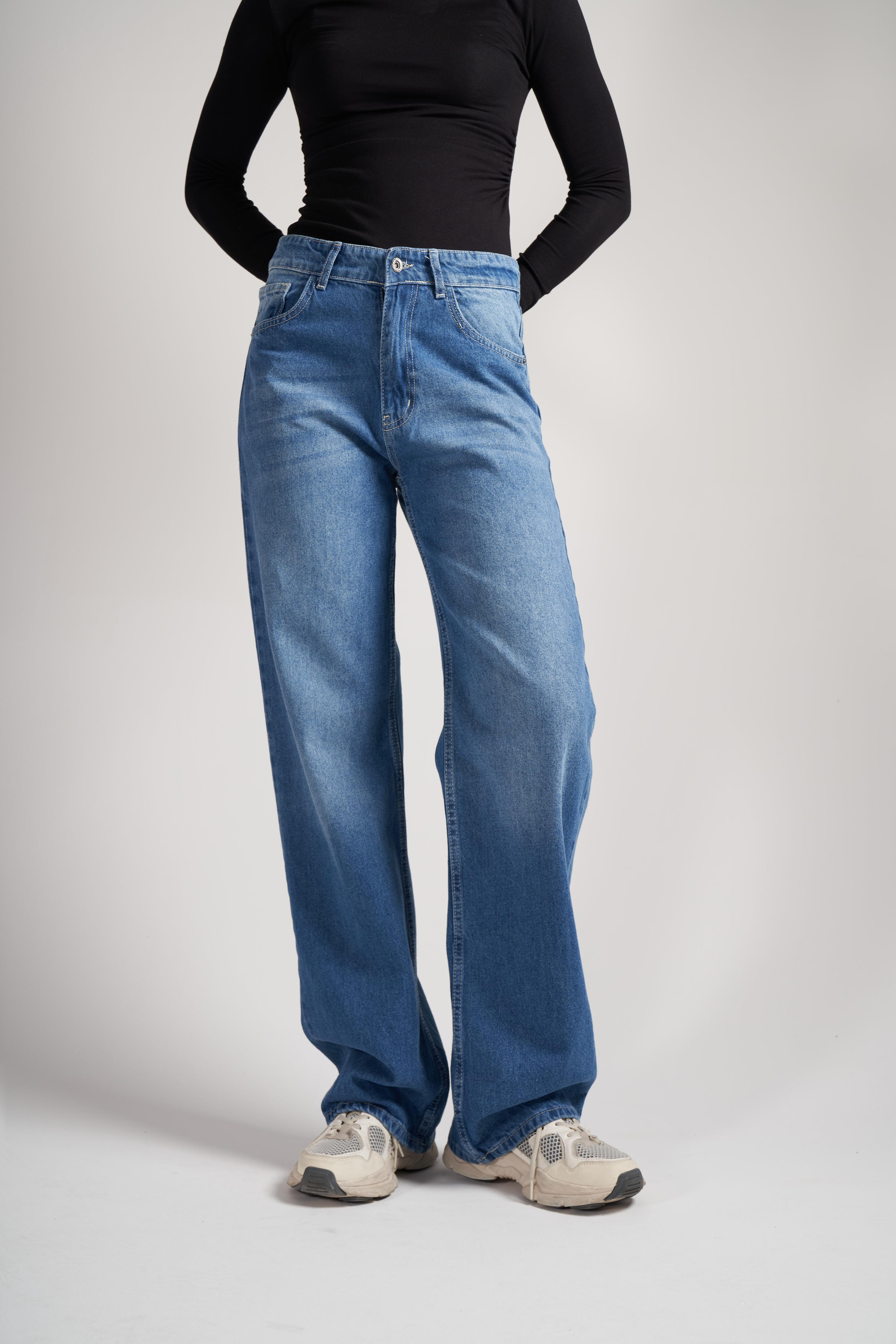 Palazzo Jean Pantolon Orta Mavi