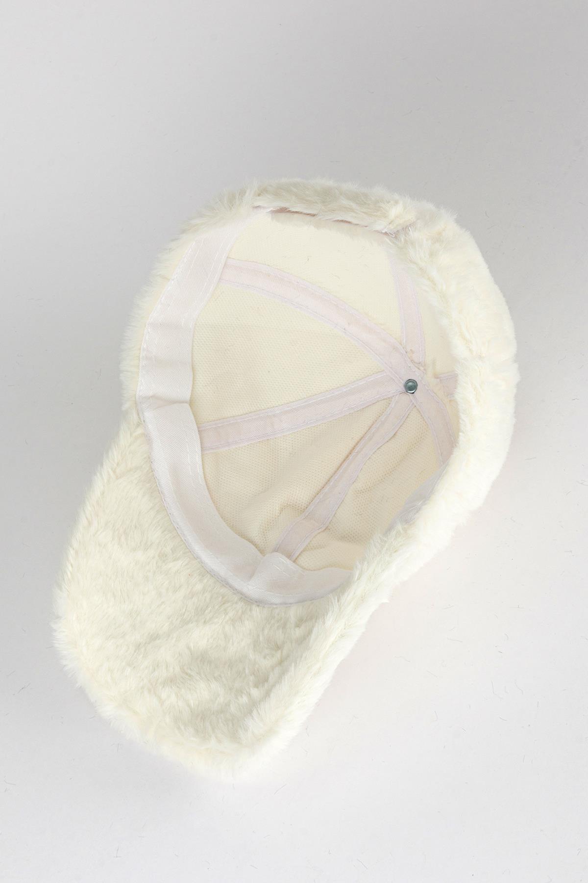 Peluş Şapka Ekru