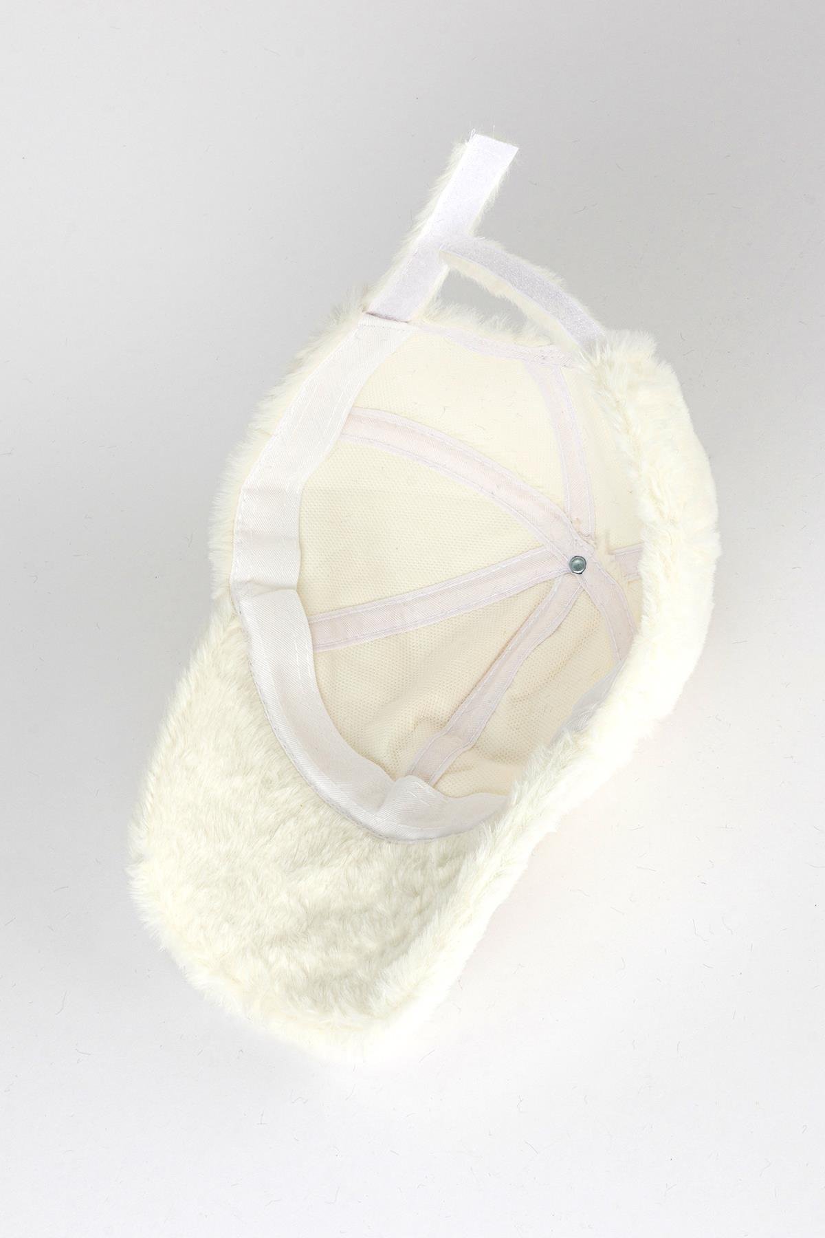 Peluş Şapka Ekru