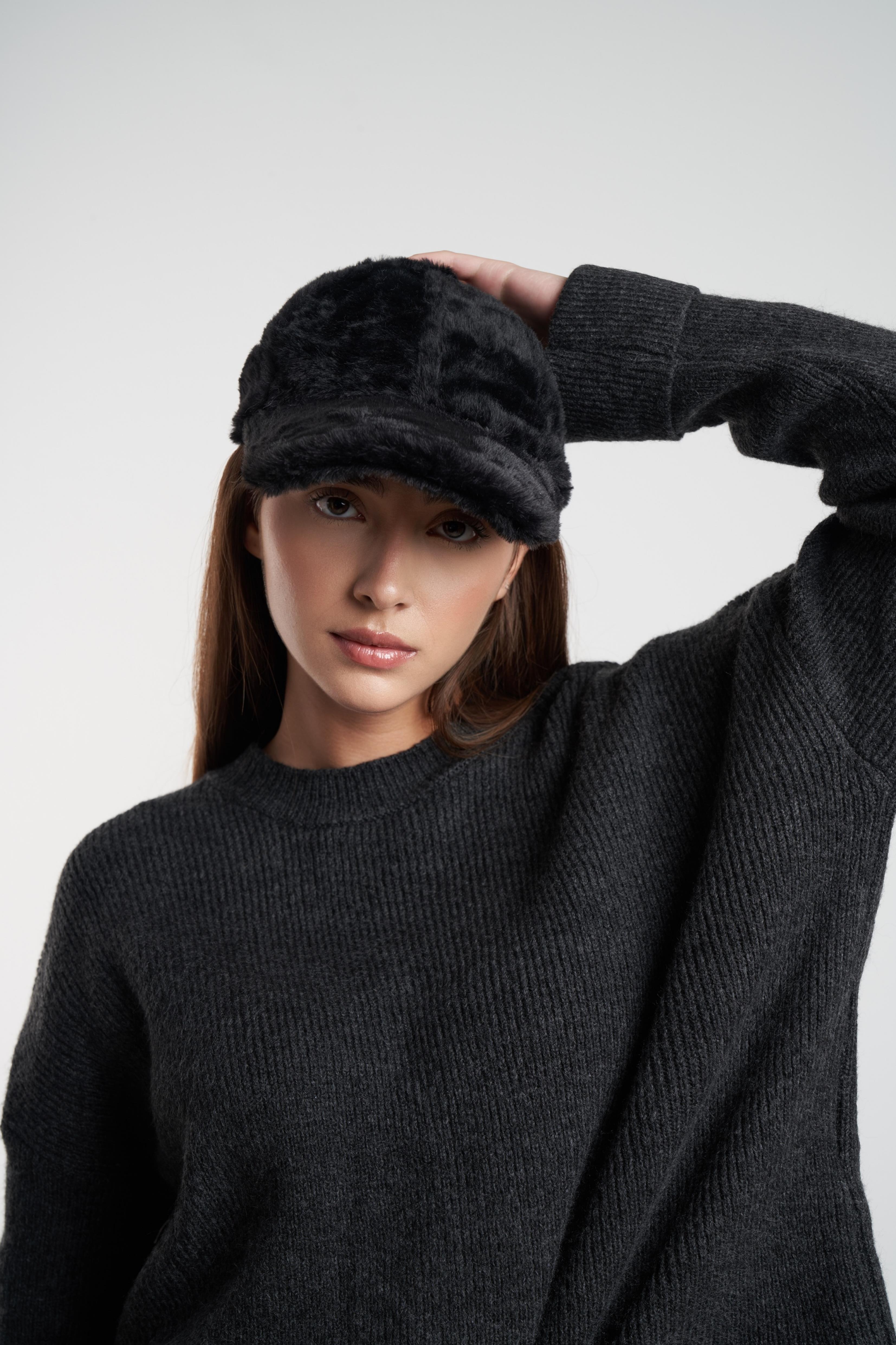Peluş Şapka Siyah