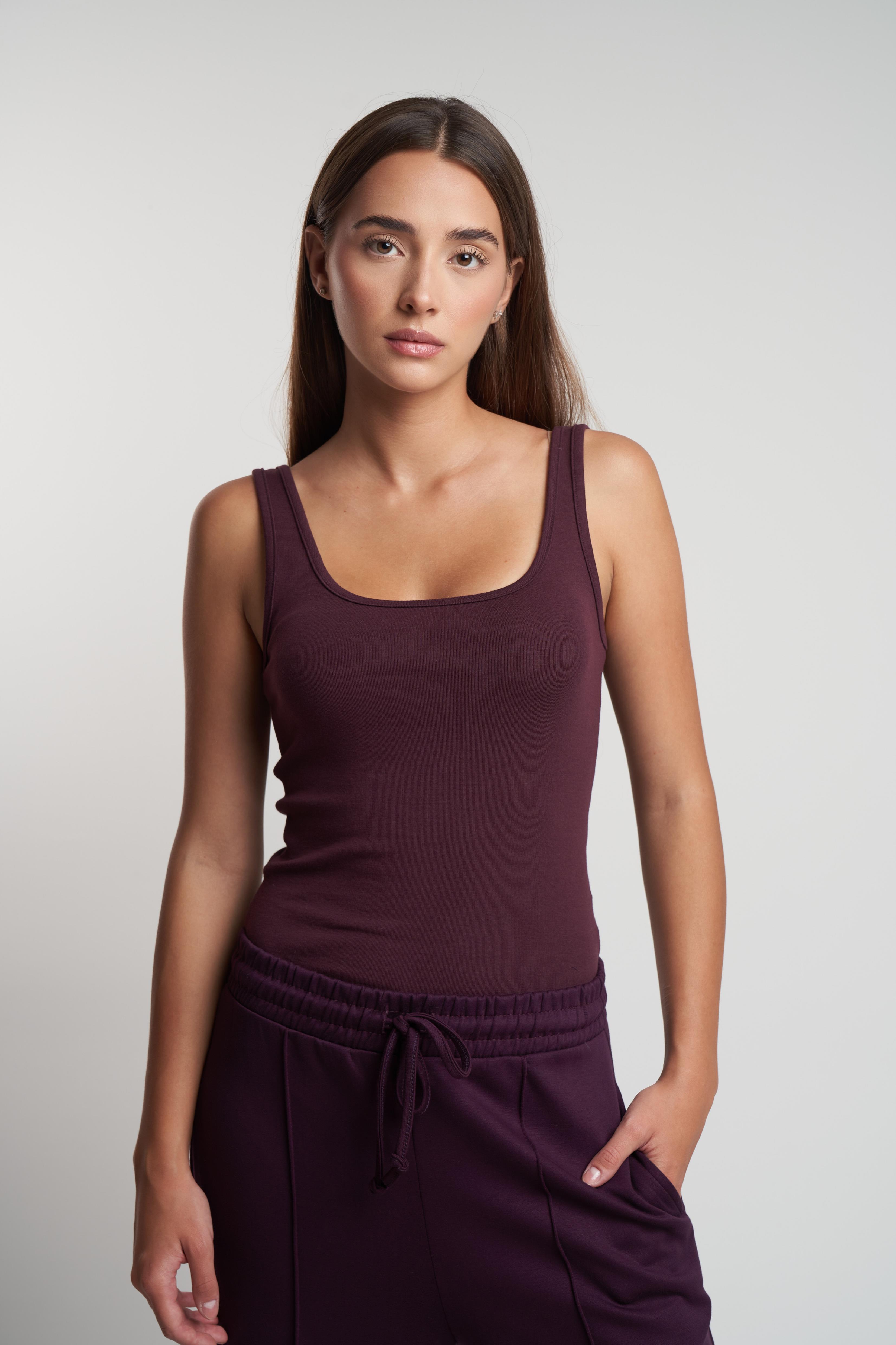 Sıfır Kol Ribana Bluz Mürdüm