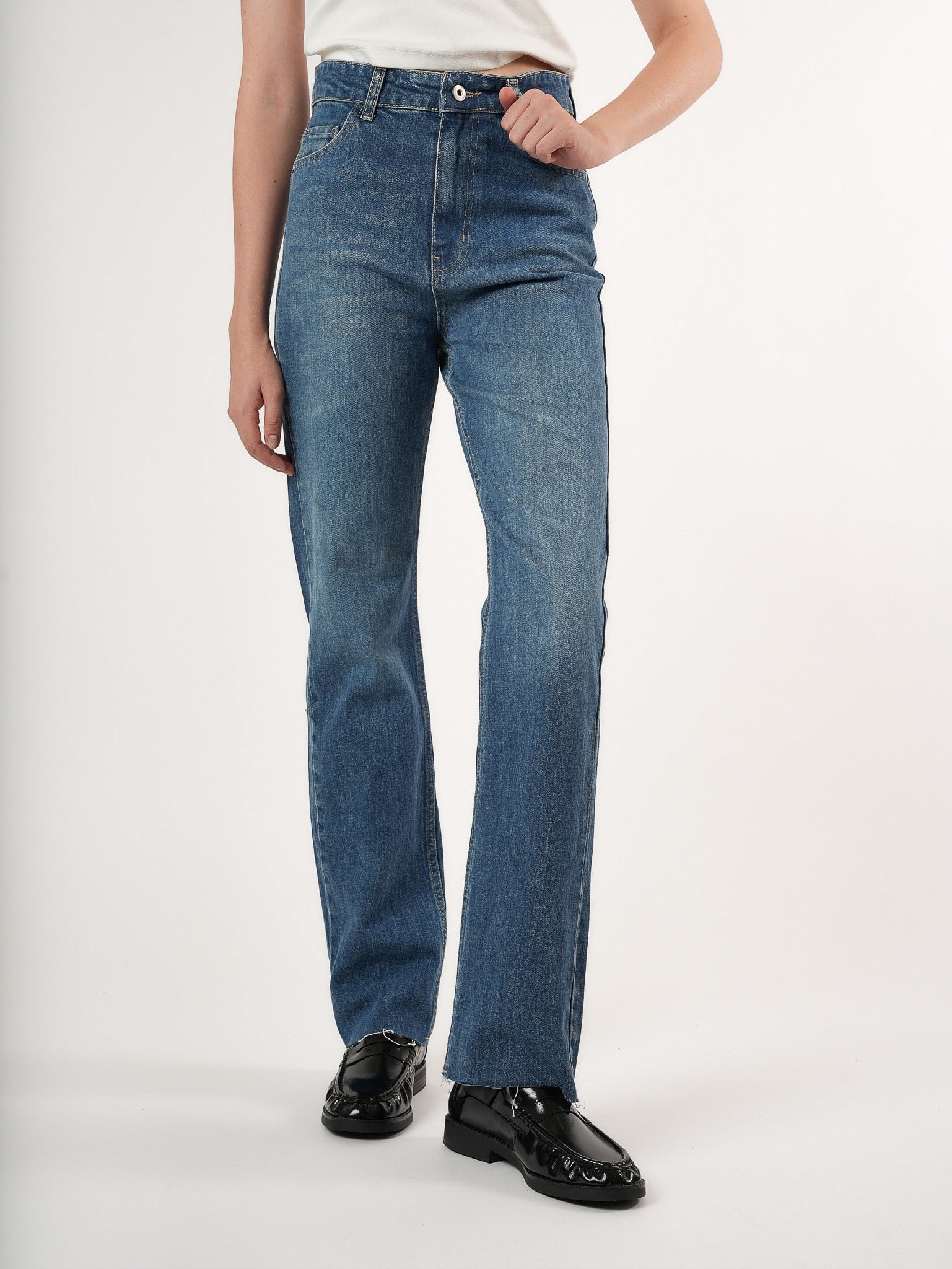 Straight Fit Jean Pantolon Koyu Mavi