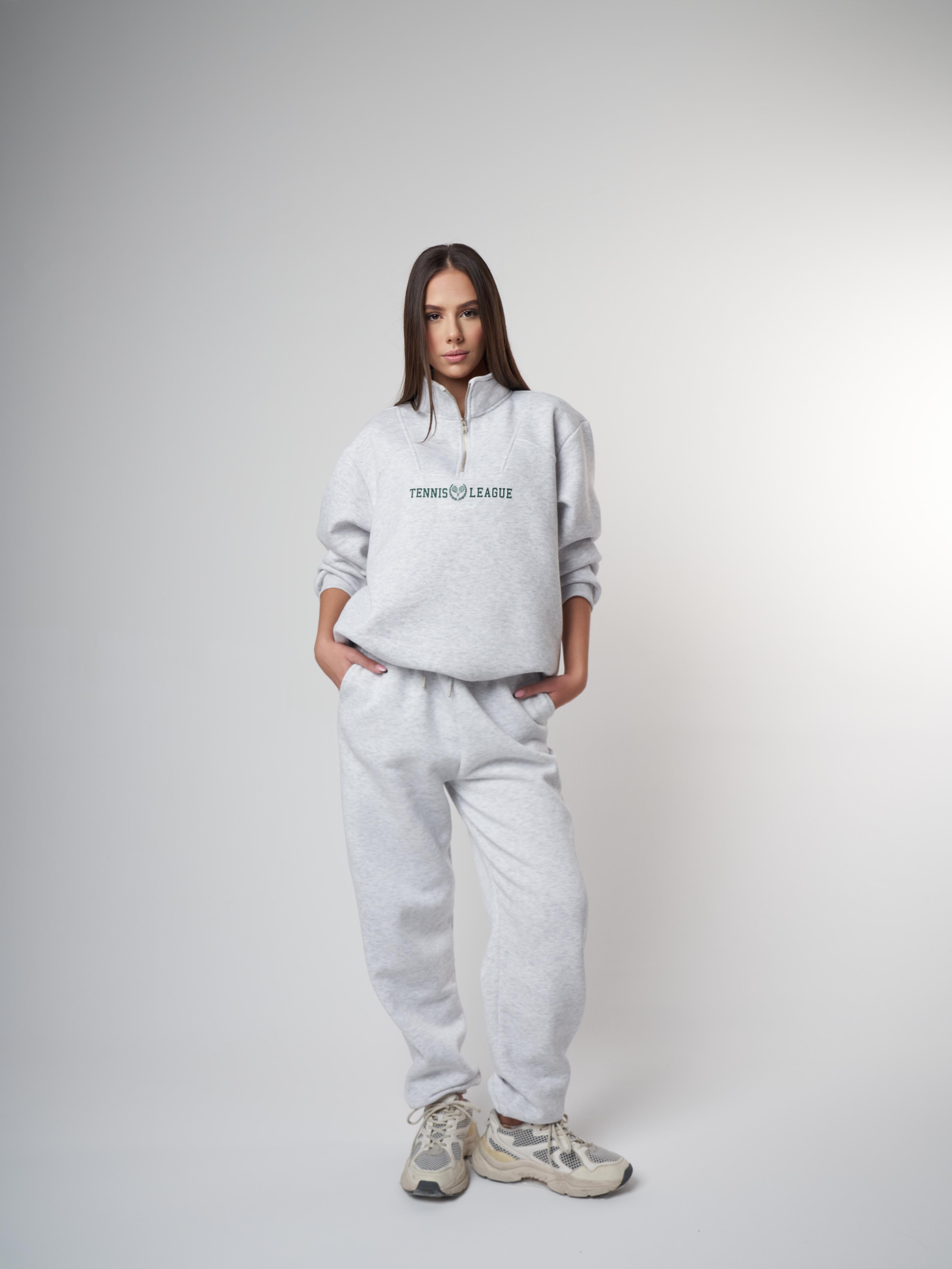 Tennis League Baskılı Şardonlu Sweatshirt Karmelanj