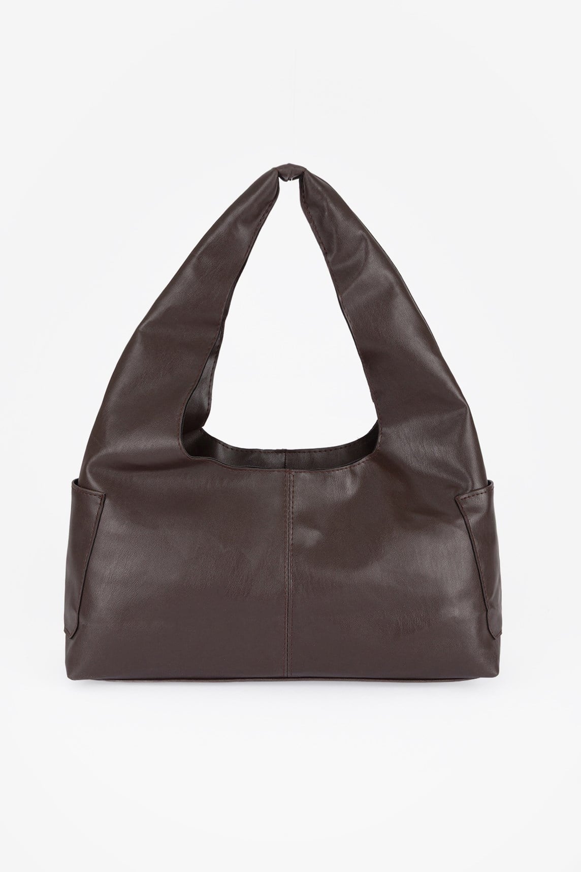 Yanlar Cepli Shopper Çanta Kahve