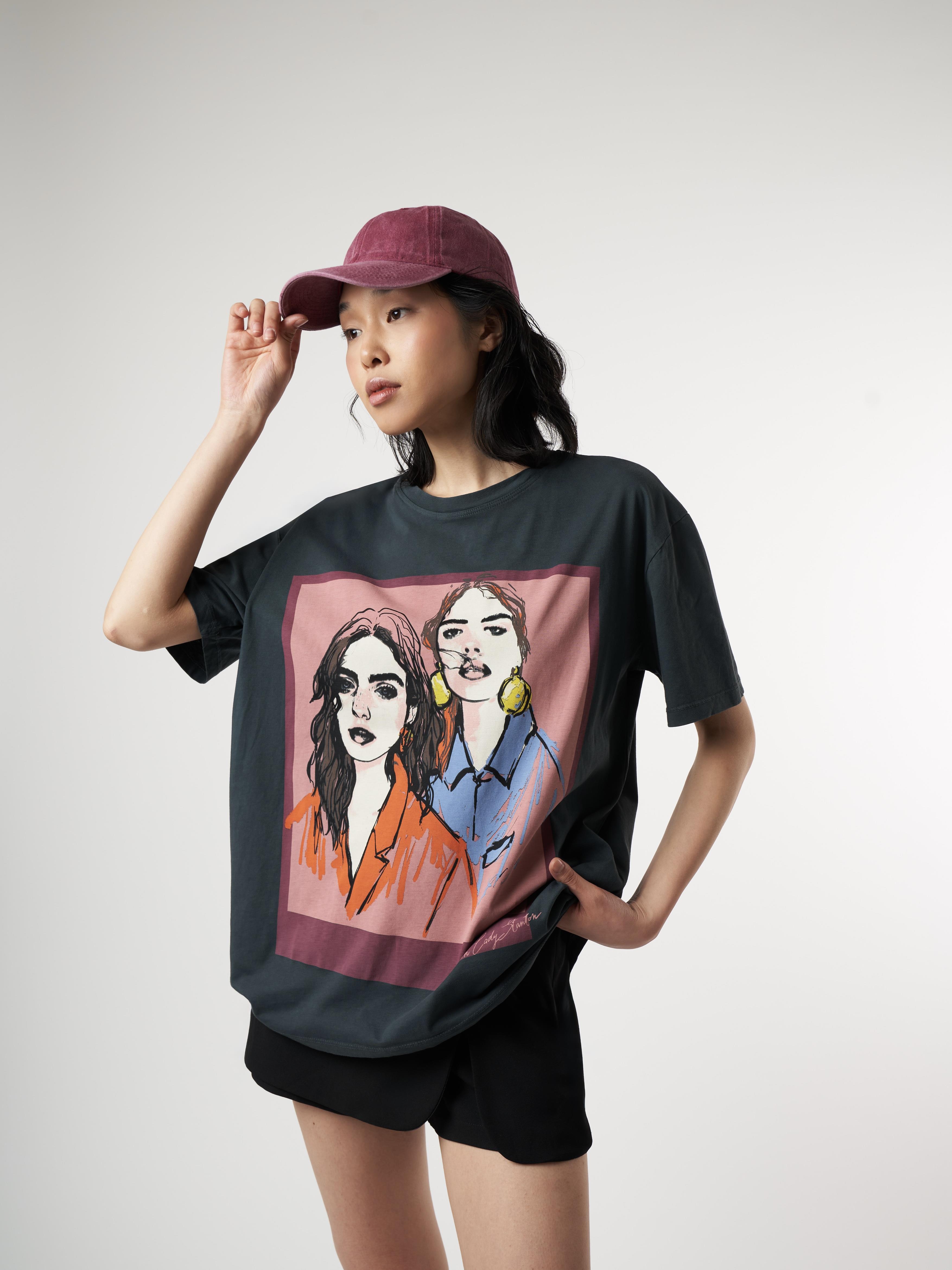 Yıkamalı Kısa Kol T-shirt Antrasit