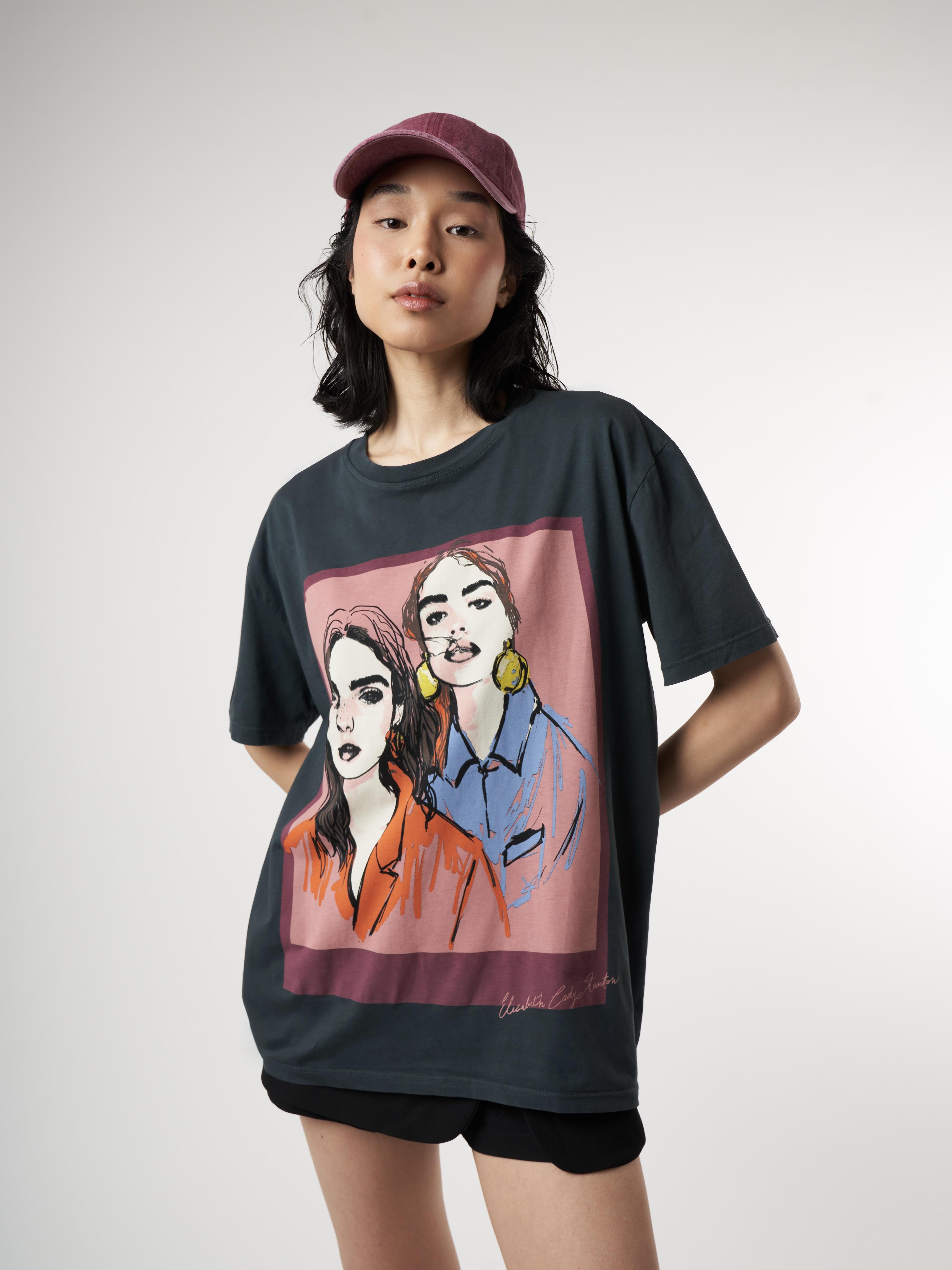 Yıkamalı Kısa Kol T-shirt Antrasit