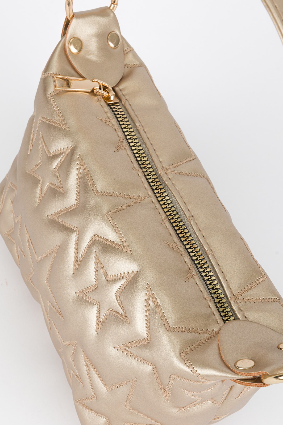 Yıldız Nakışlı El Çantası Gold