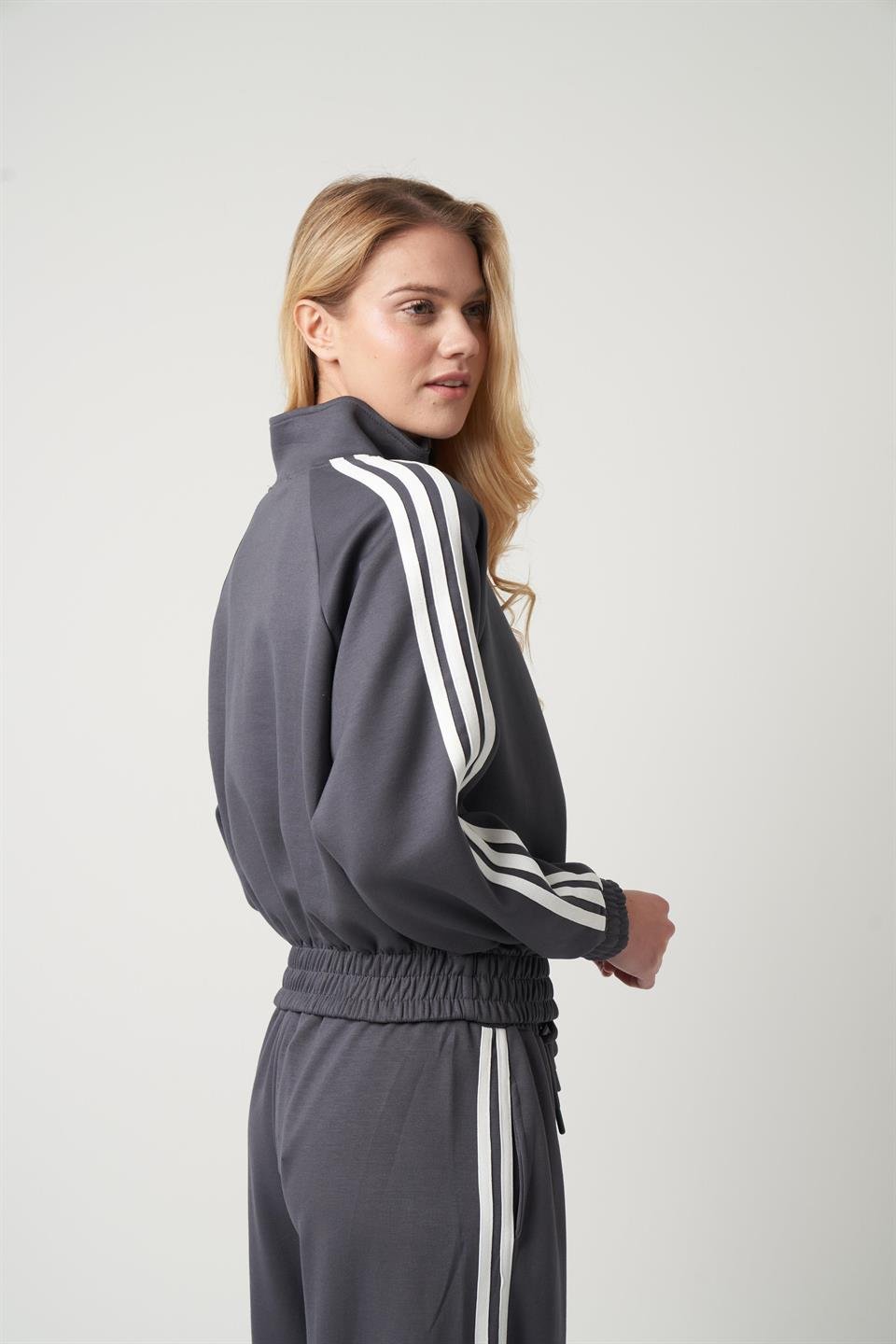 Şerit Detaylı Ceket Antrasit