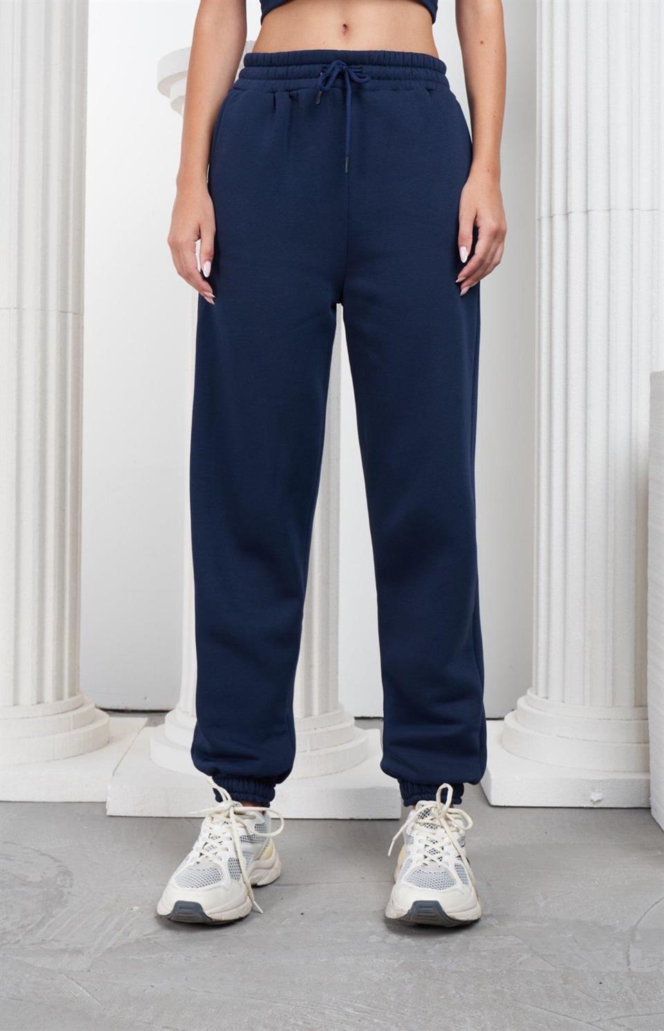 Basic Şardonlu Eşofman Altı Lacivert