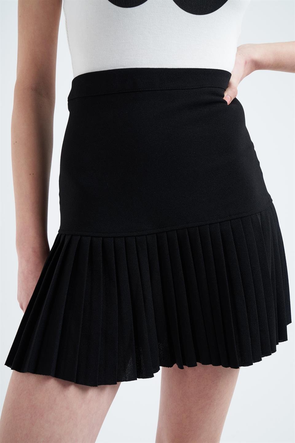 Basic Fırfırlı Etek Siyah