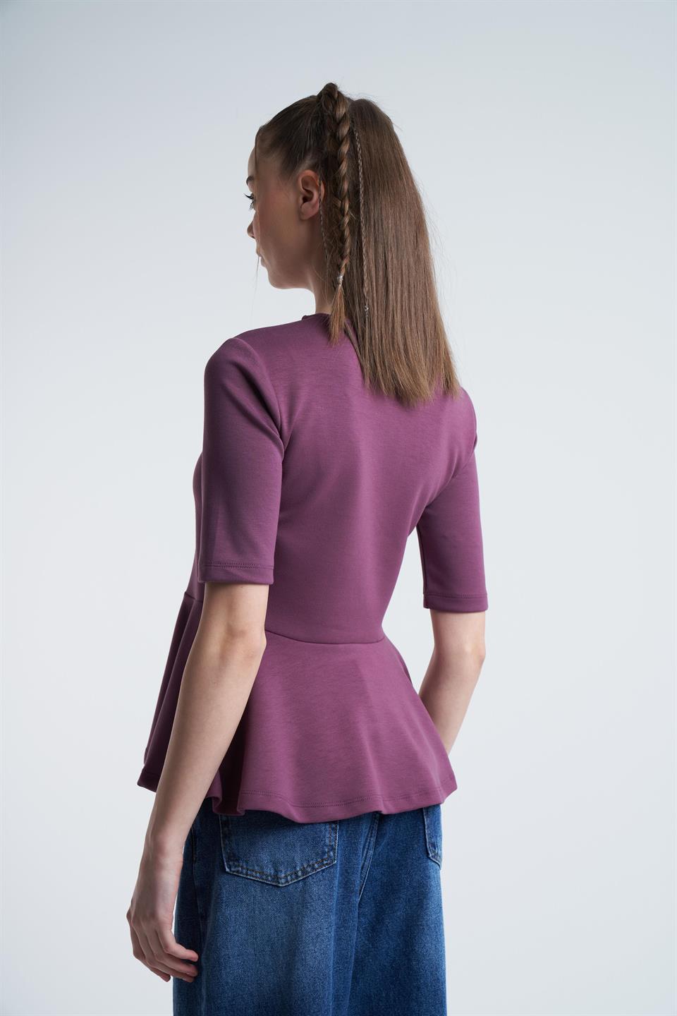 Modal Kumaş Tunik Bluz Bordo