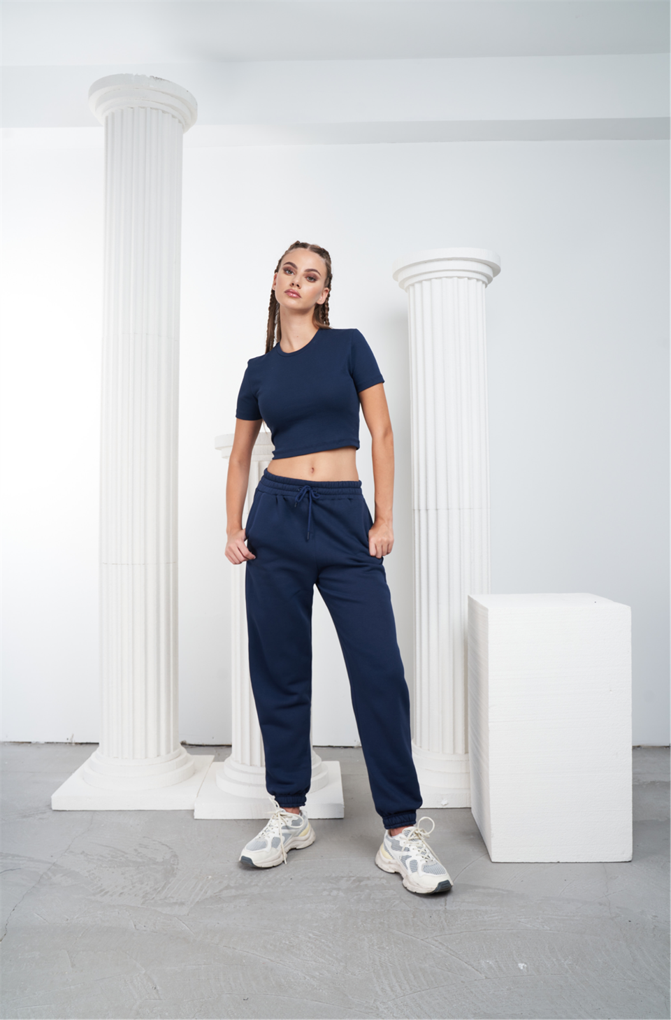 Basic Şardonlu Eşofman Altı Lacivert