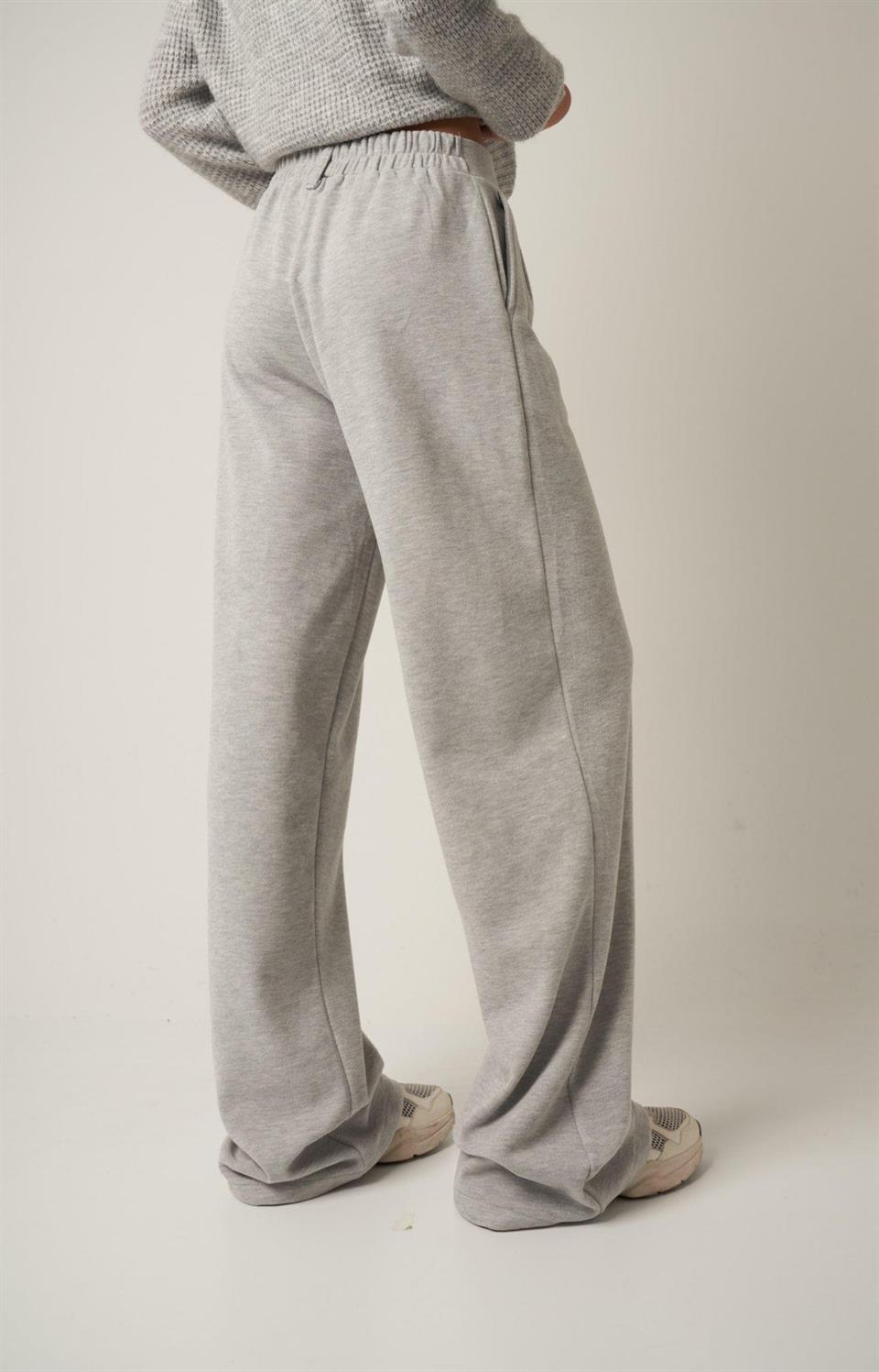 Triko Bol Paça Pantolon Gri