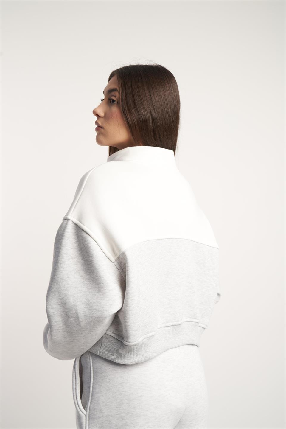 Yale Baskılı Kısa Sweatshirt Karmelanj