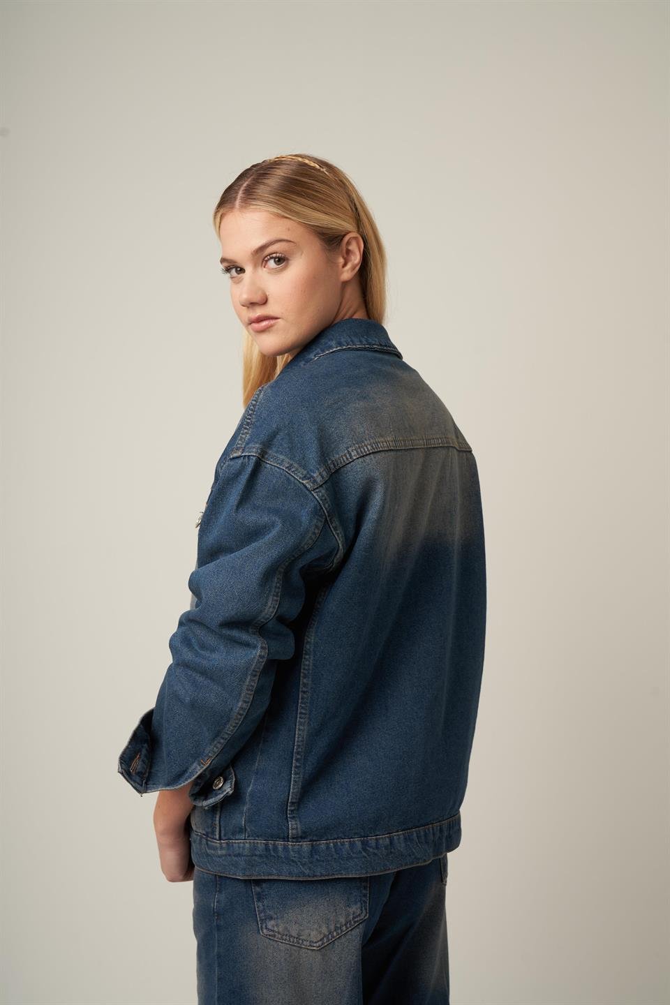 Boyfriend Denim Ceket Kahve Tint