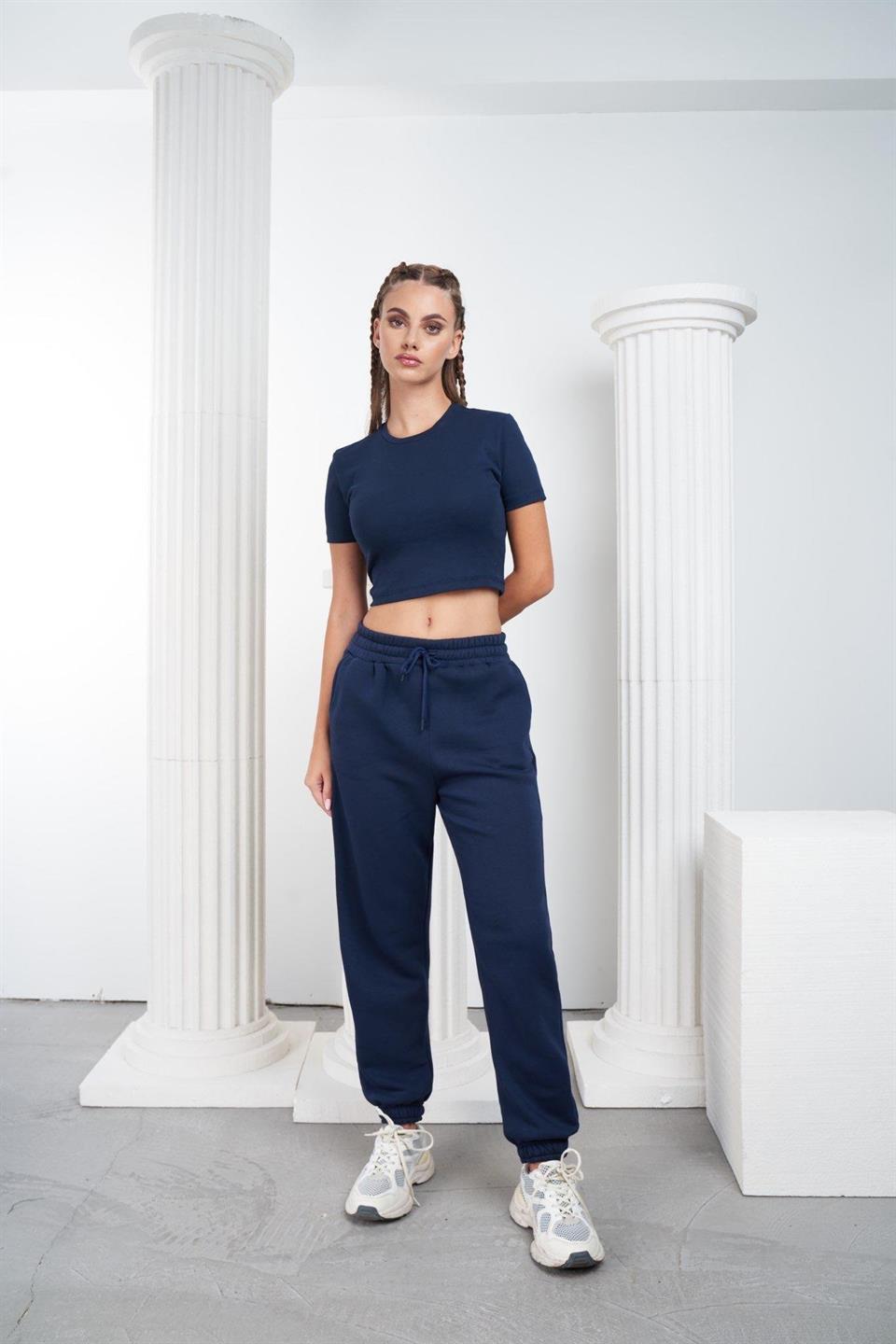 Basic Şardonlu Eşofman Altı Lacivert