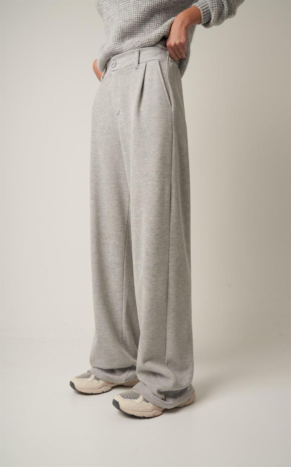 Triko Bol Paça Pantolon Gri