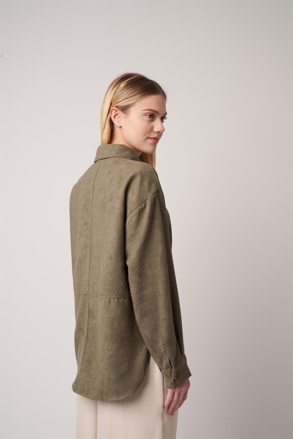 Süet Gömlek Haki