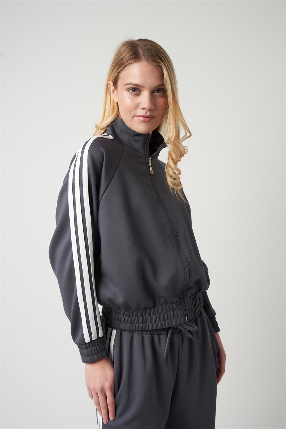 Şerit Detaylı Ceket Antrasit