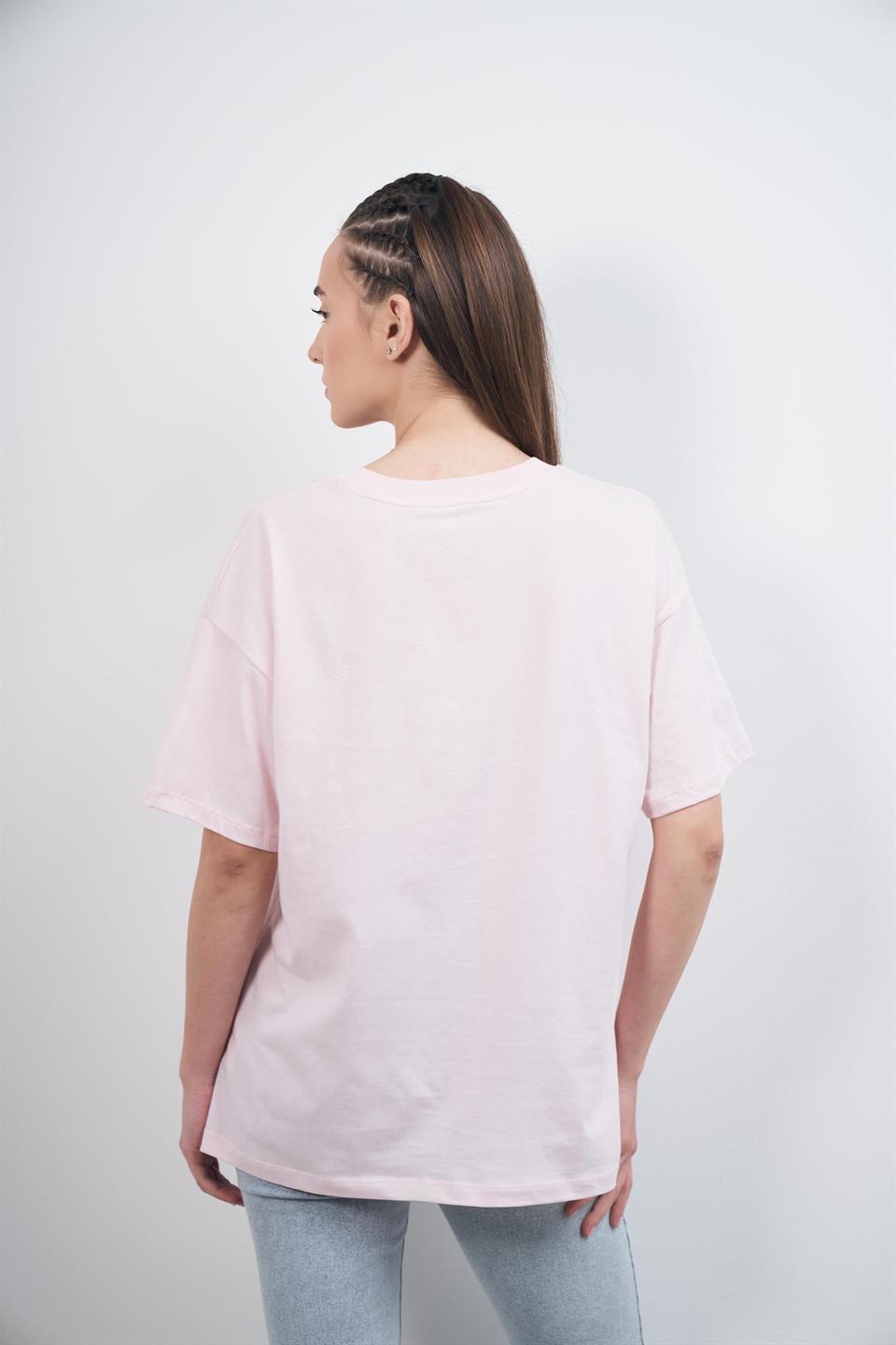 Jadore Baskılı T-shirt Toz Pembe
