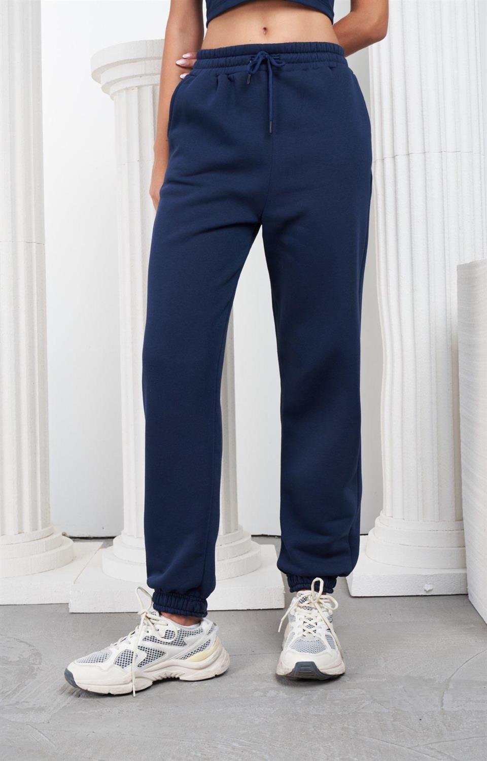 Basic Şardonlu Eşofman Altı Lacivert