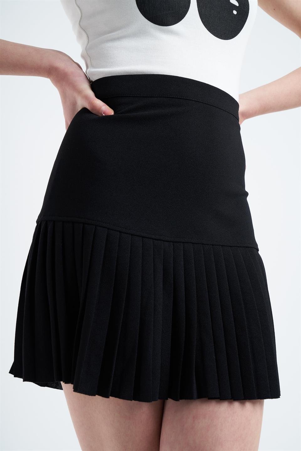 Basic Fırfırlı Etek Siyah