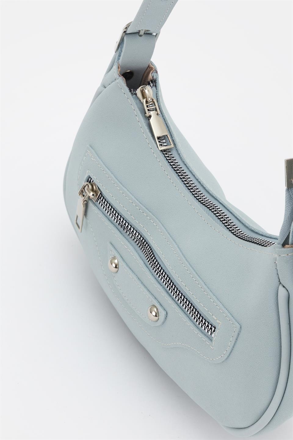 90s Retro Baget Çanta Mavi