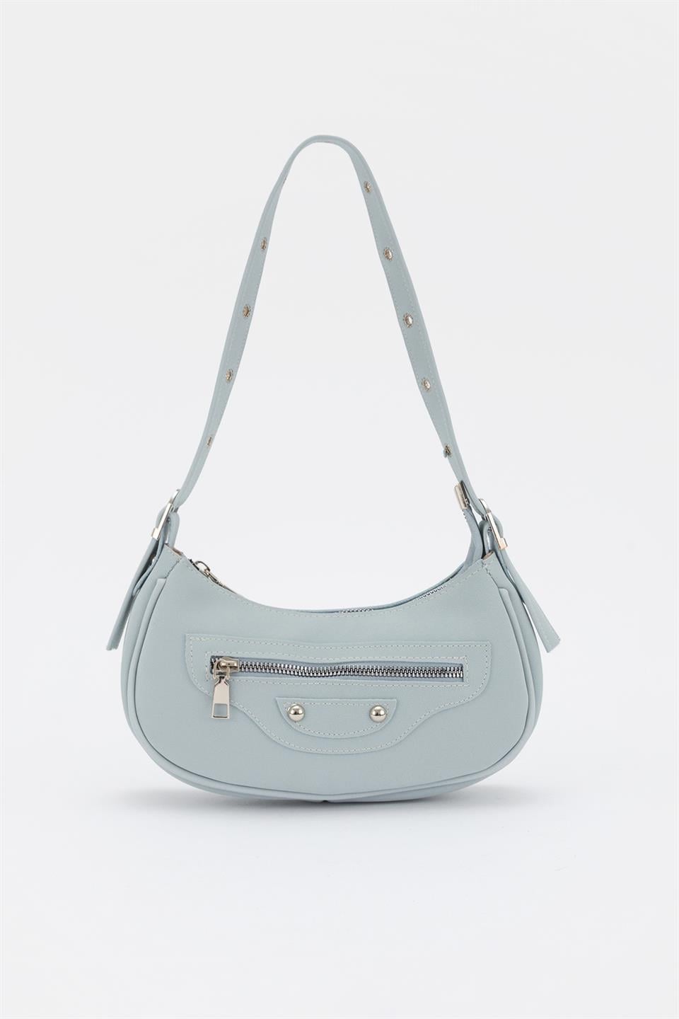 90s Retro Baget Çanta Mavi