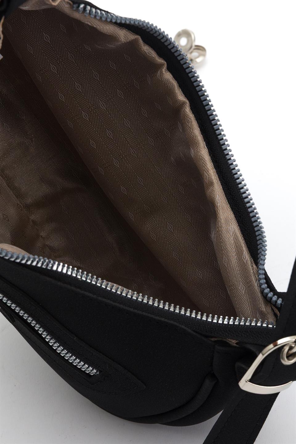 90s Retro Baget Çanta Siyah