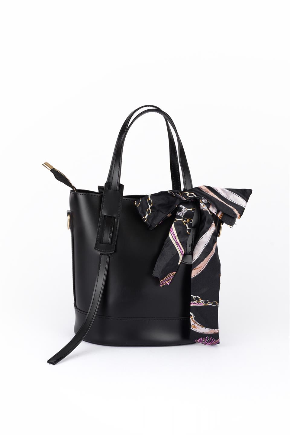 Asimetrik Askılı Askılı Çanta Siyah