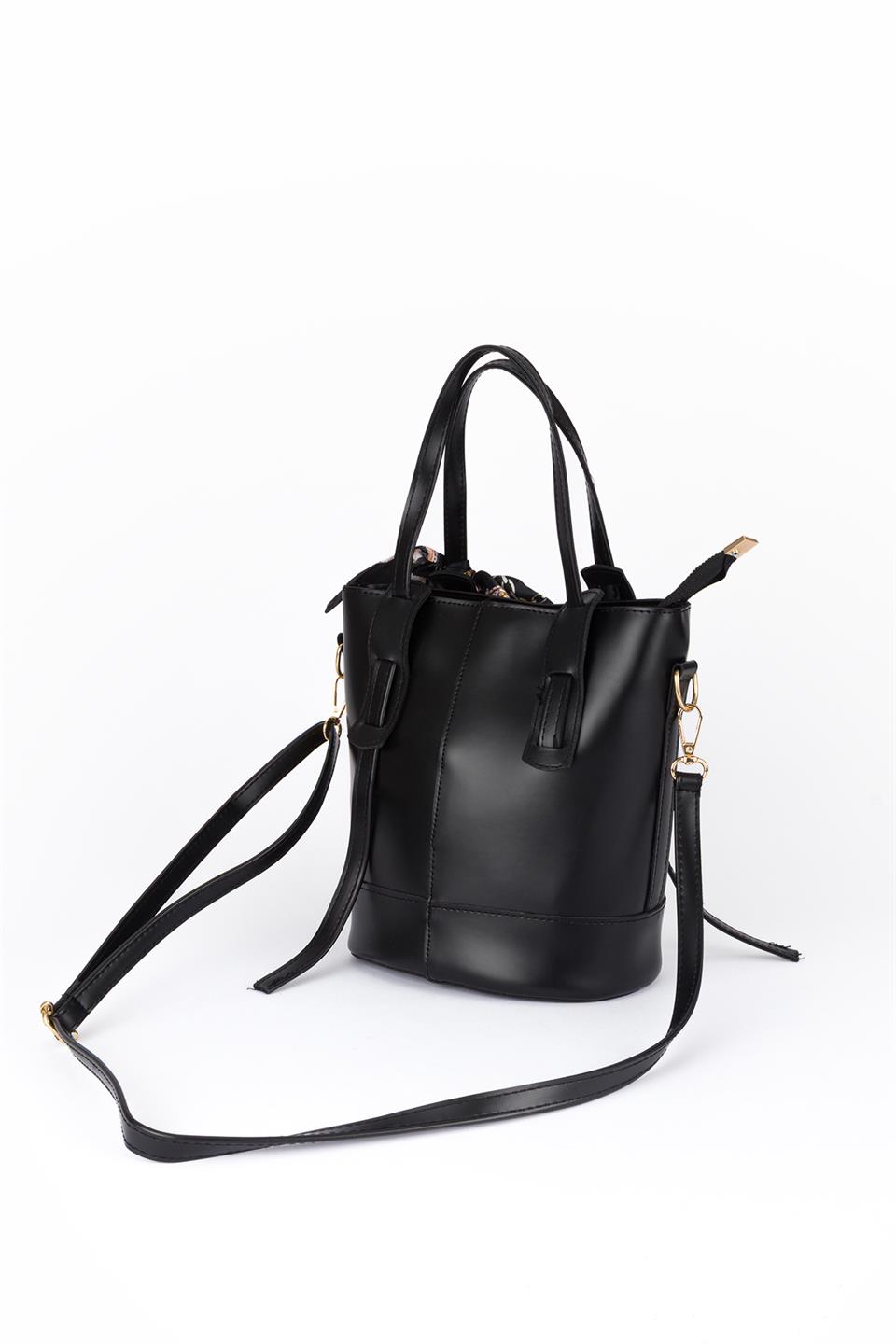 Asimetrik Askılı Askılı Çanta Siyah