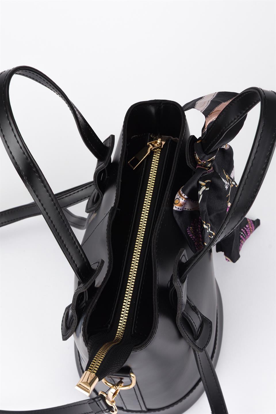 Asimetrik Askılı Askılı Çanta Siyah