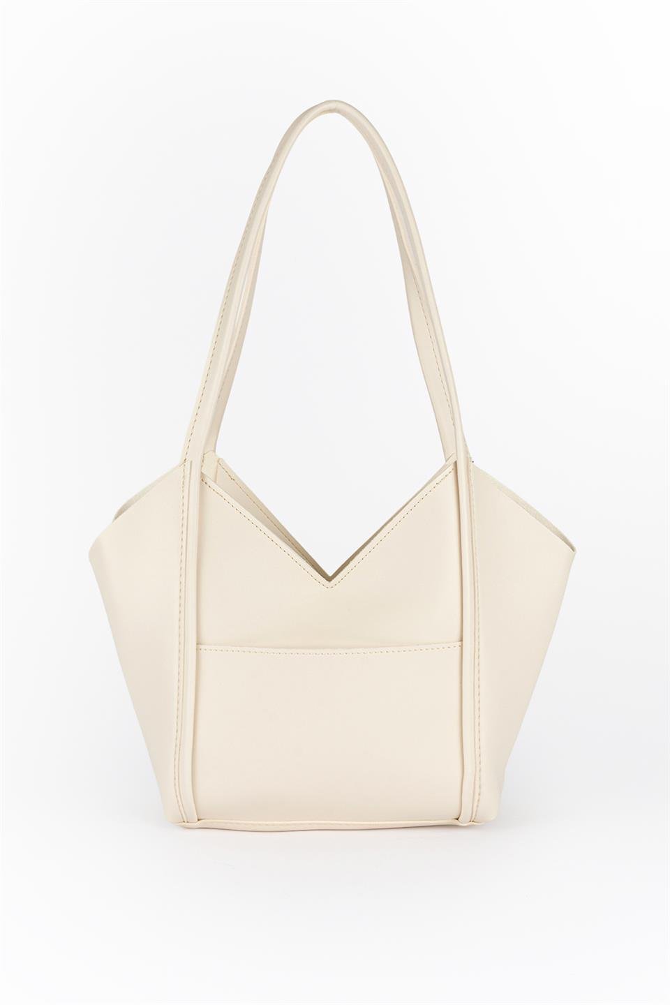 Asimetrik Omuz Çantası Ekru
