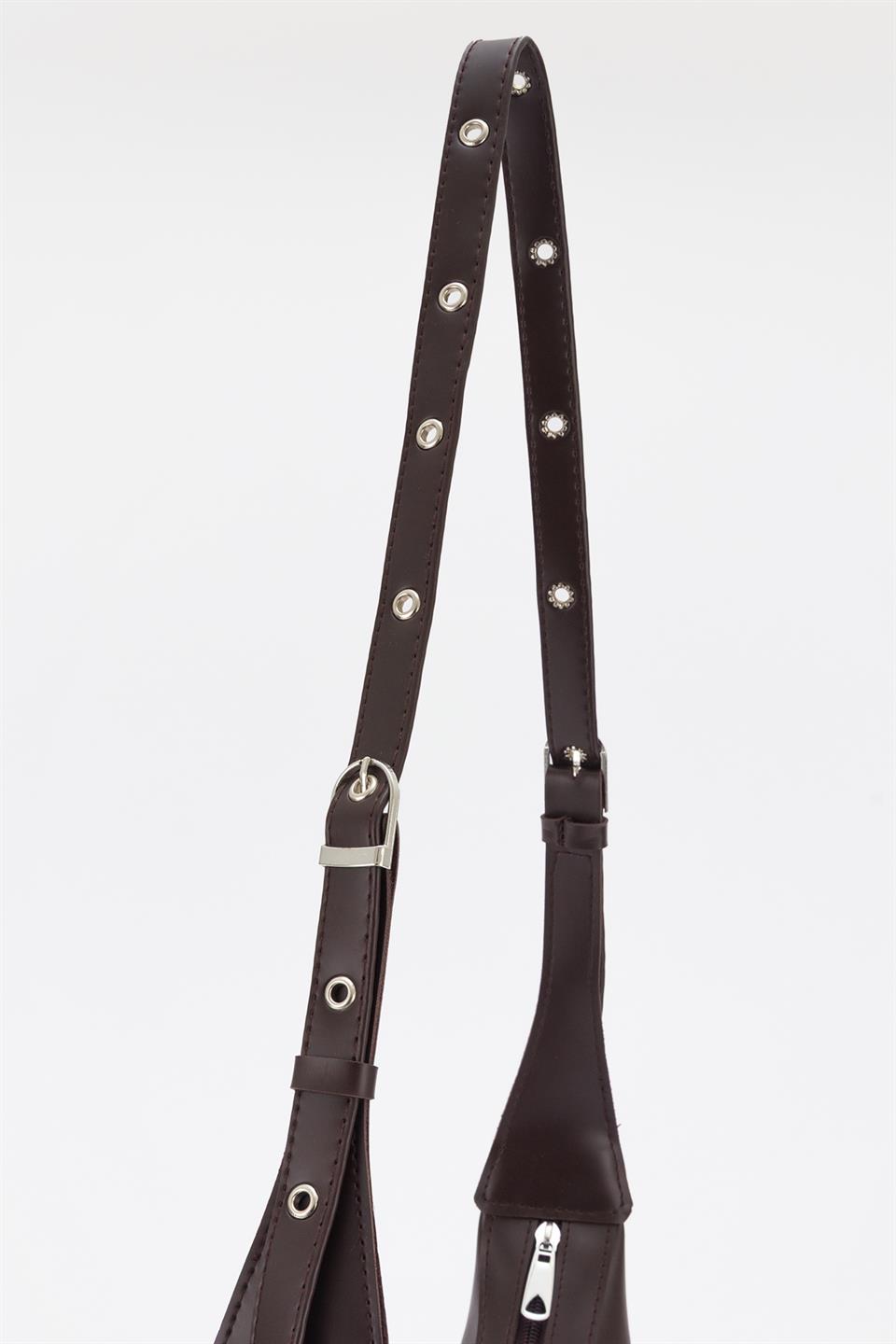 Ayarlanabilir Askılı Omuz Çantası Kahve