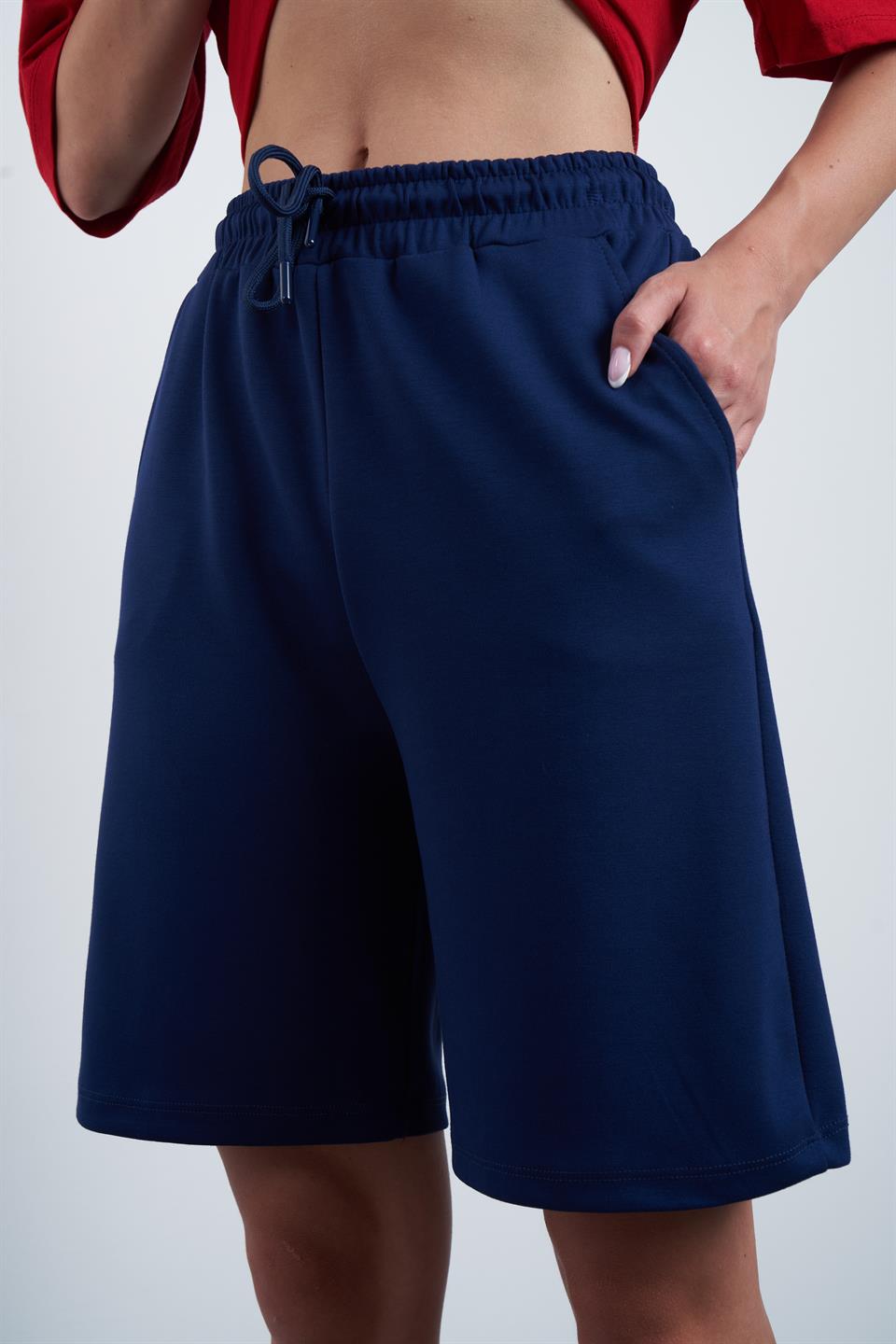 Basic Bermuda Şort Lacivert