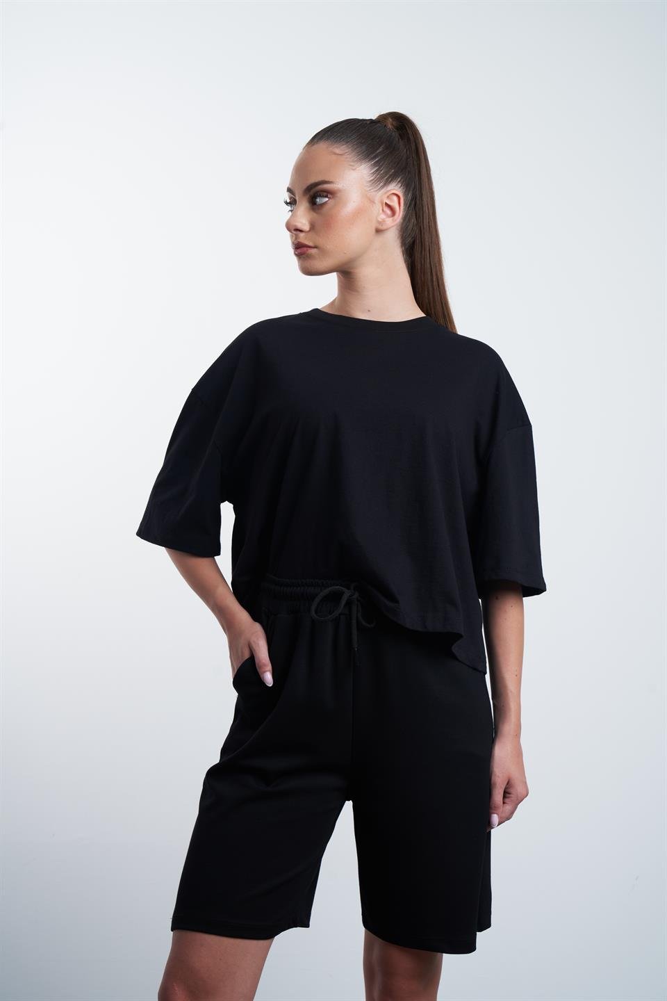 Basic Bermuda Şort Siyah