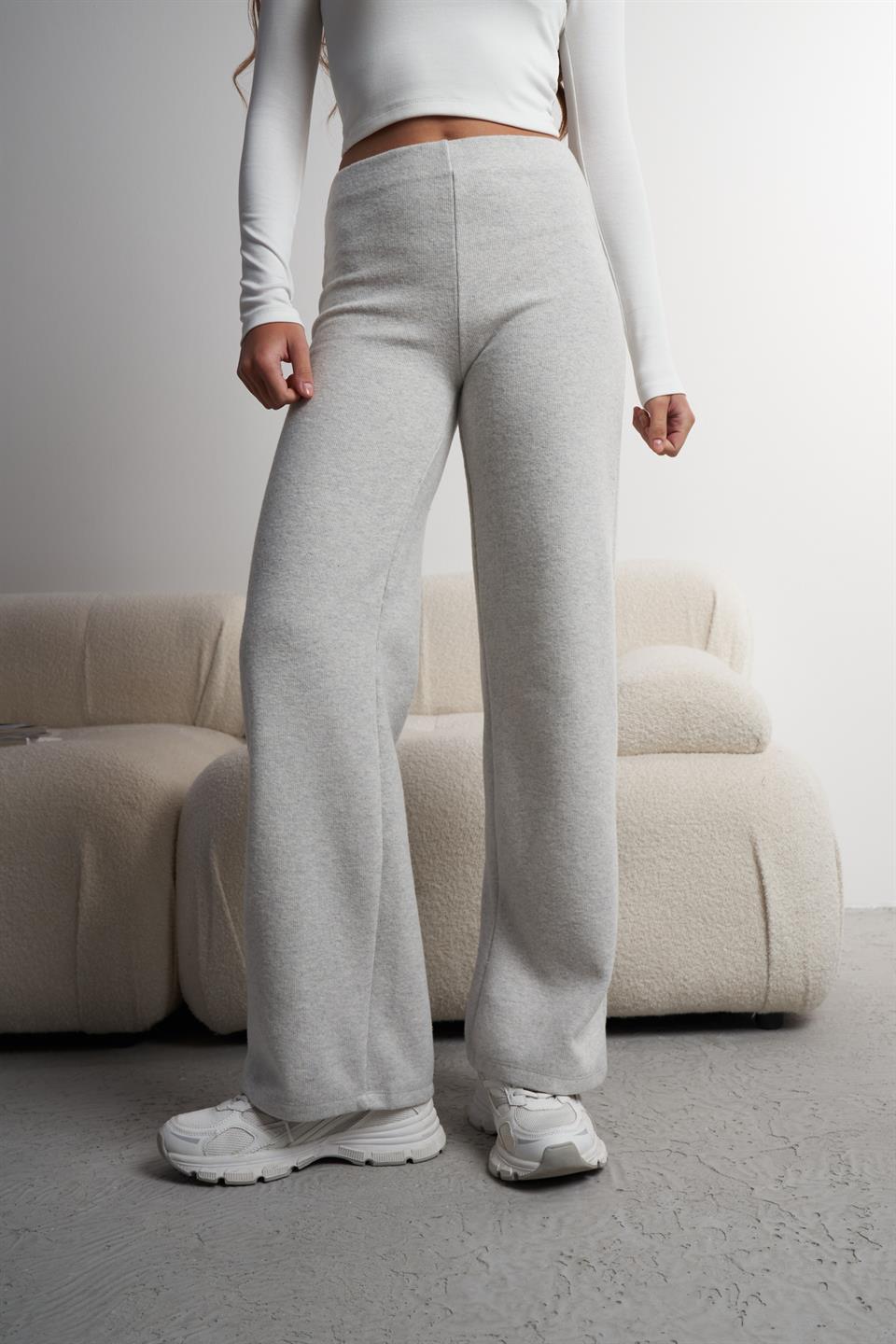 Basic Bol Paça Triko Pantolon Karmelanj