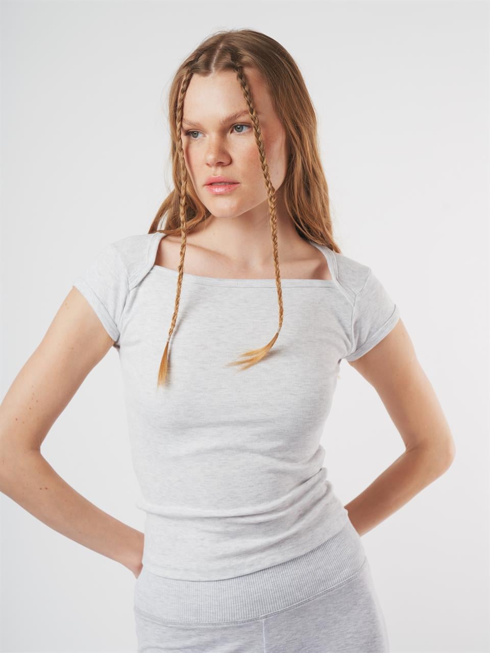 Basic Kısa Kol Bluz Karmelanj