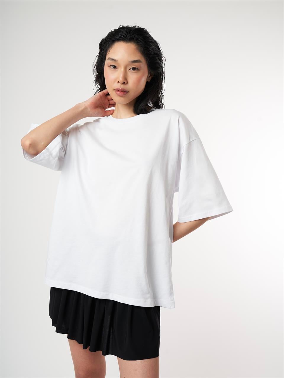 Basic Kısa Kol T-shirt Beyaz