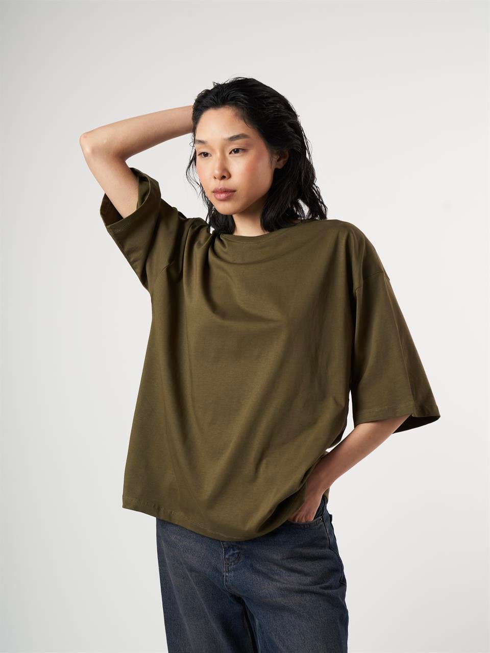 Basic Kısa Kol T-shirt Haki