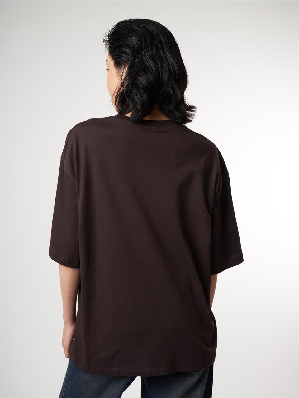 Basic Kısa Kol T-shirt Kahve