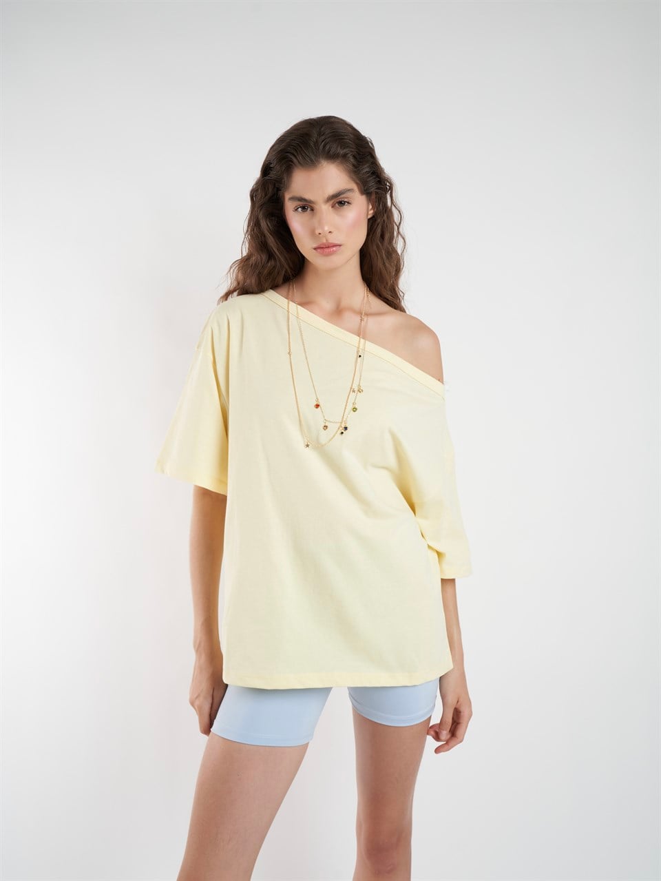 Basic Kısa Kol T-shirt Sarı