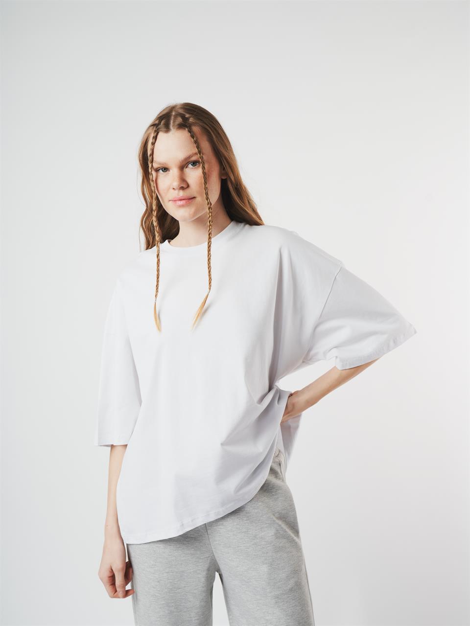 Basic Kısa T-shirt Beyaz